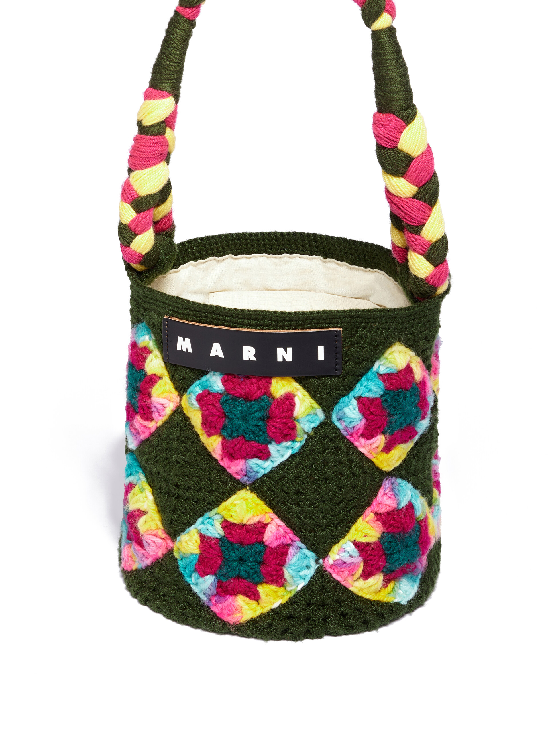 Small green MARNI MARKET CYLINDER crochet bag - Shopping Bags - Image 4
