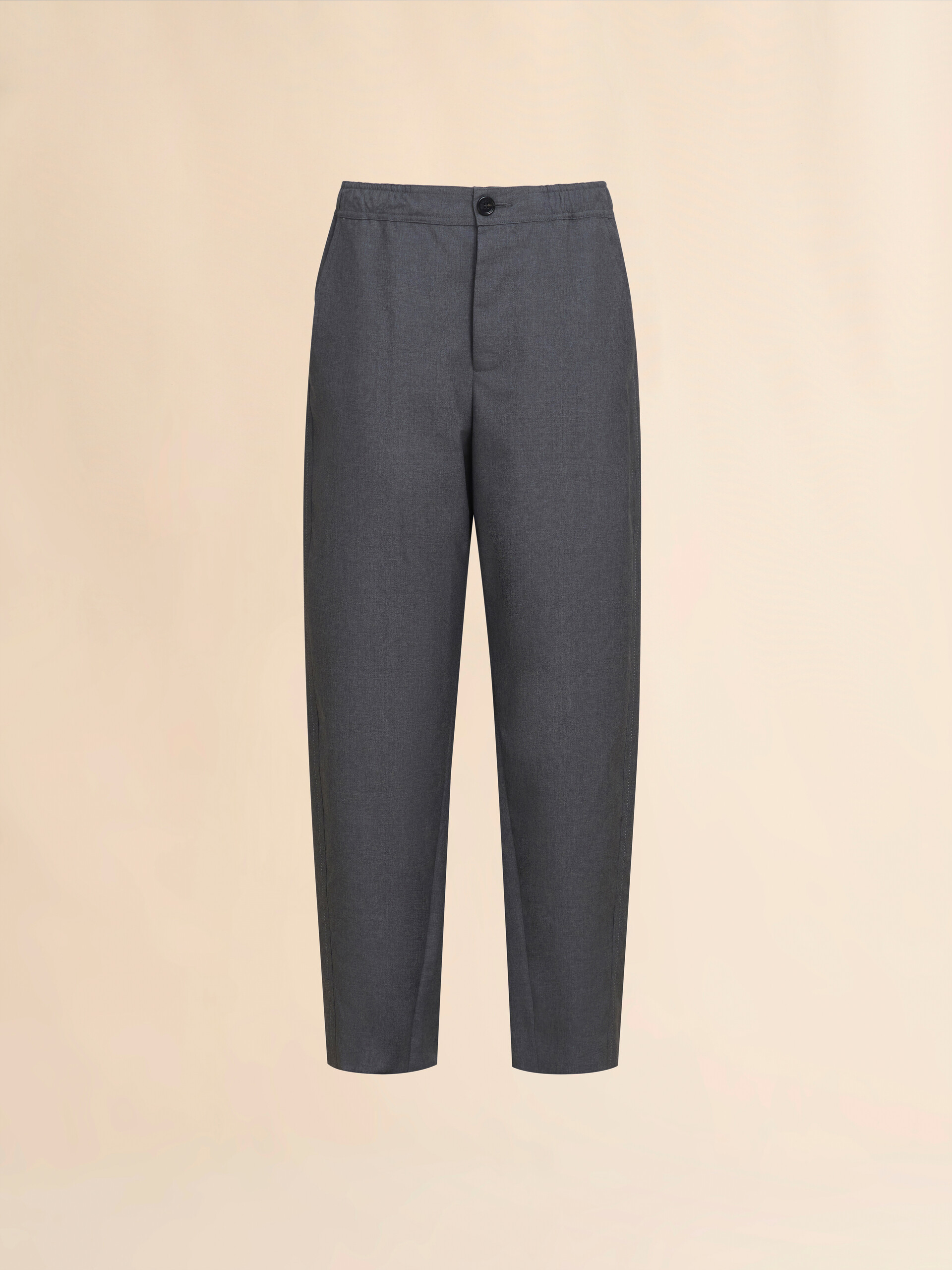 Graue Hose aus Wolle mit geradem Schnitt und Marni Symbol Stickerei - Hosen - Image 1