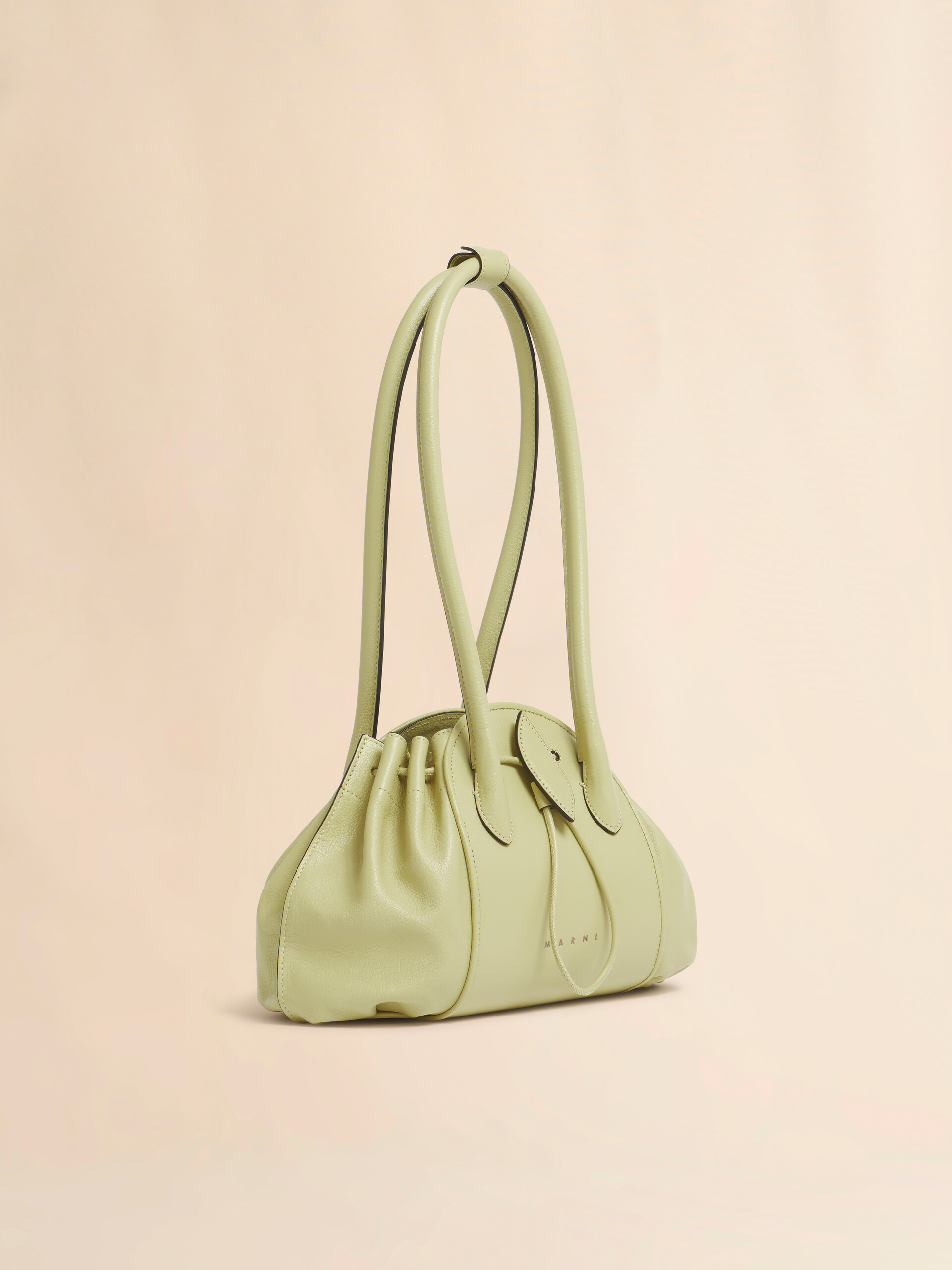 Black leather Tulipea Shoulder shopper - Shopping Bags - Image 6