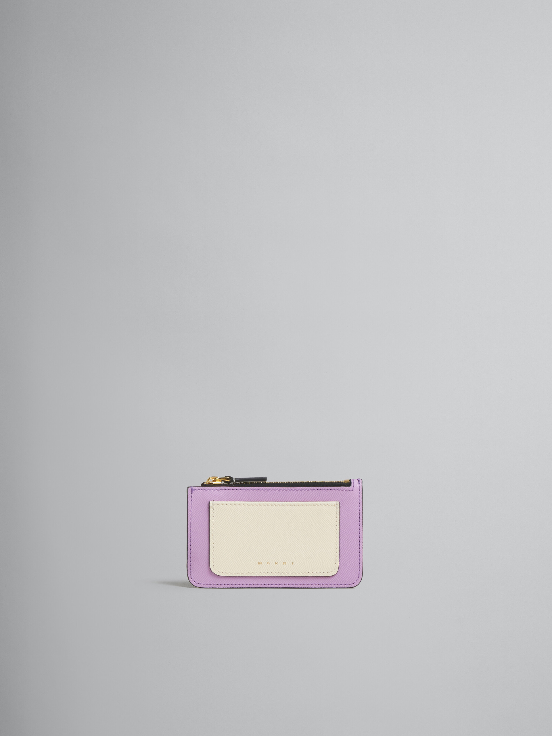 Lilac saffiano leather card case - Wallets - Image 1