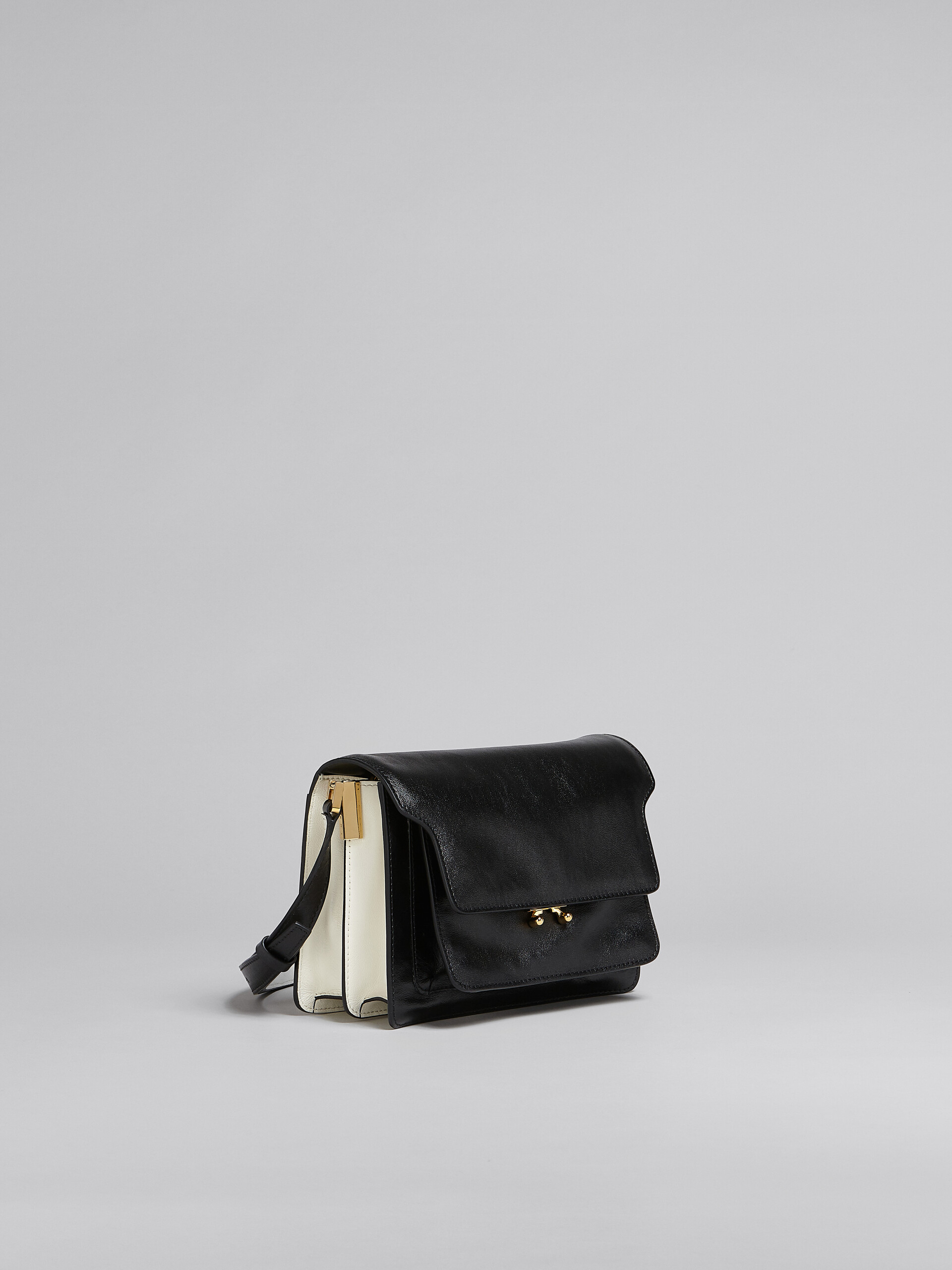 Trunk Soft Medium Bag in black and white leather - Shoulder Bags - Image 6