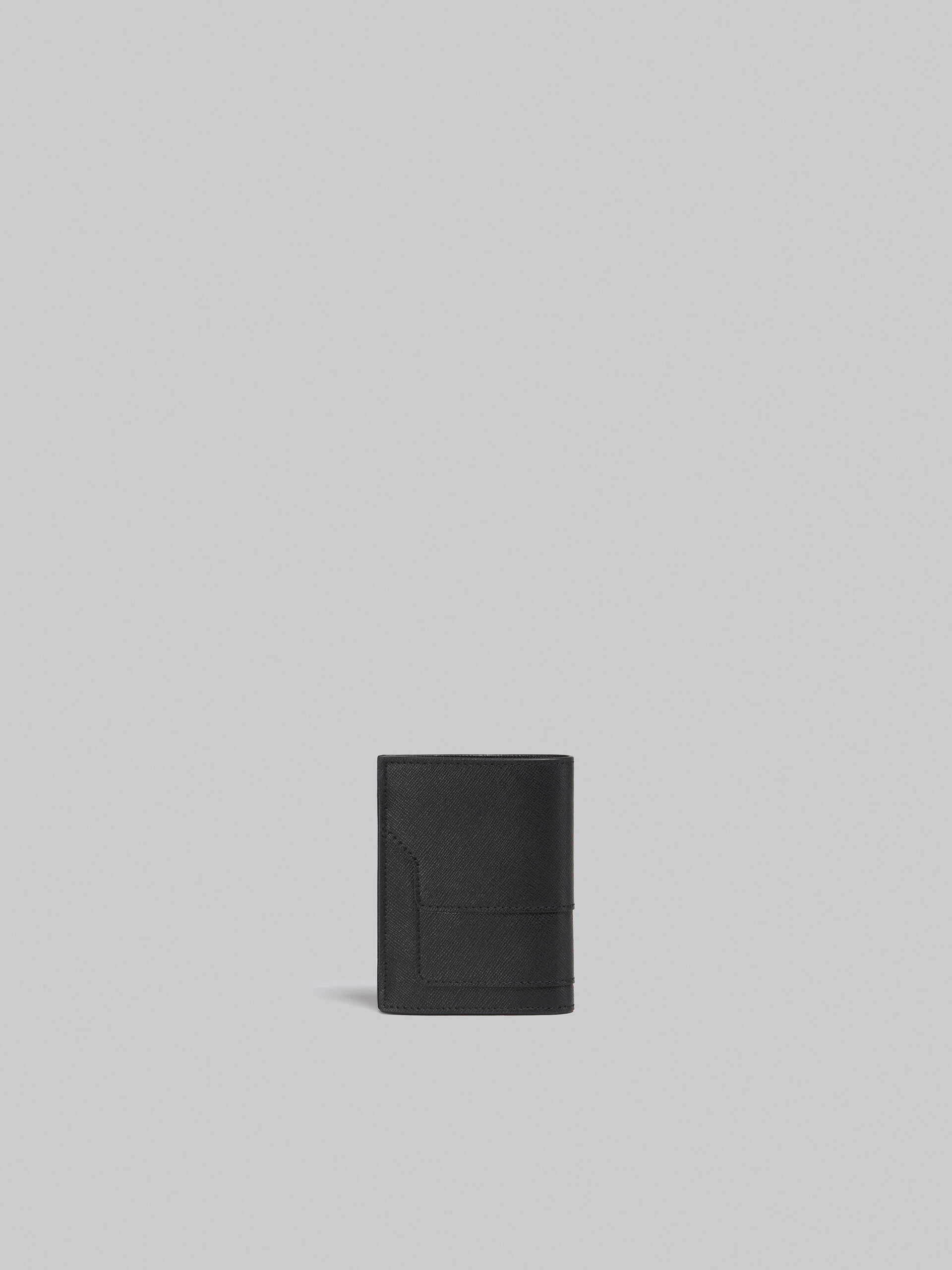 Schwarze Faltbrieftasche aus Saffianleder - Brieftaschen - Image 3