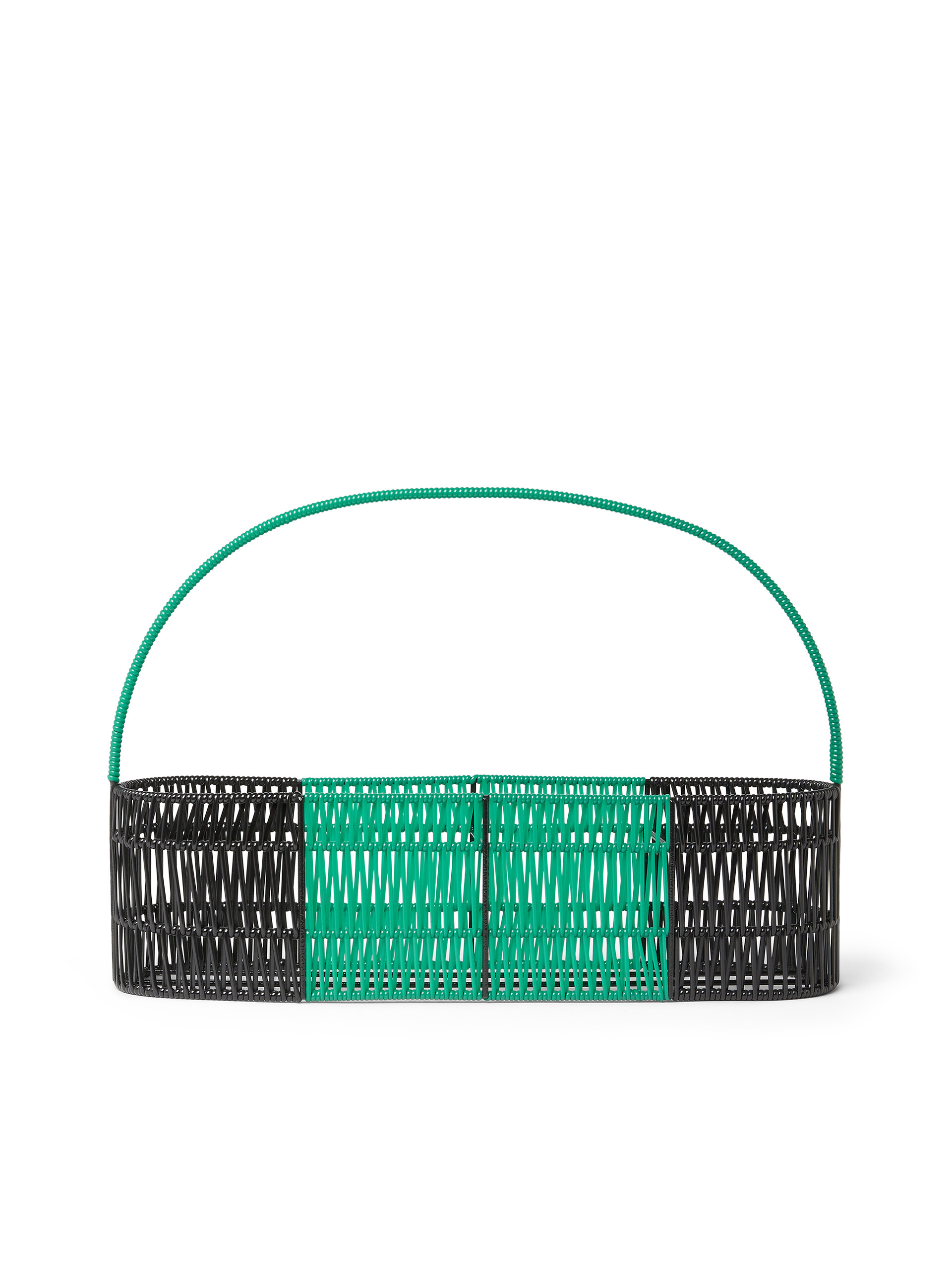 MARNI MARKET oval basket in metal and bi-coloured PVC with long handle - Furniture - Image 3