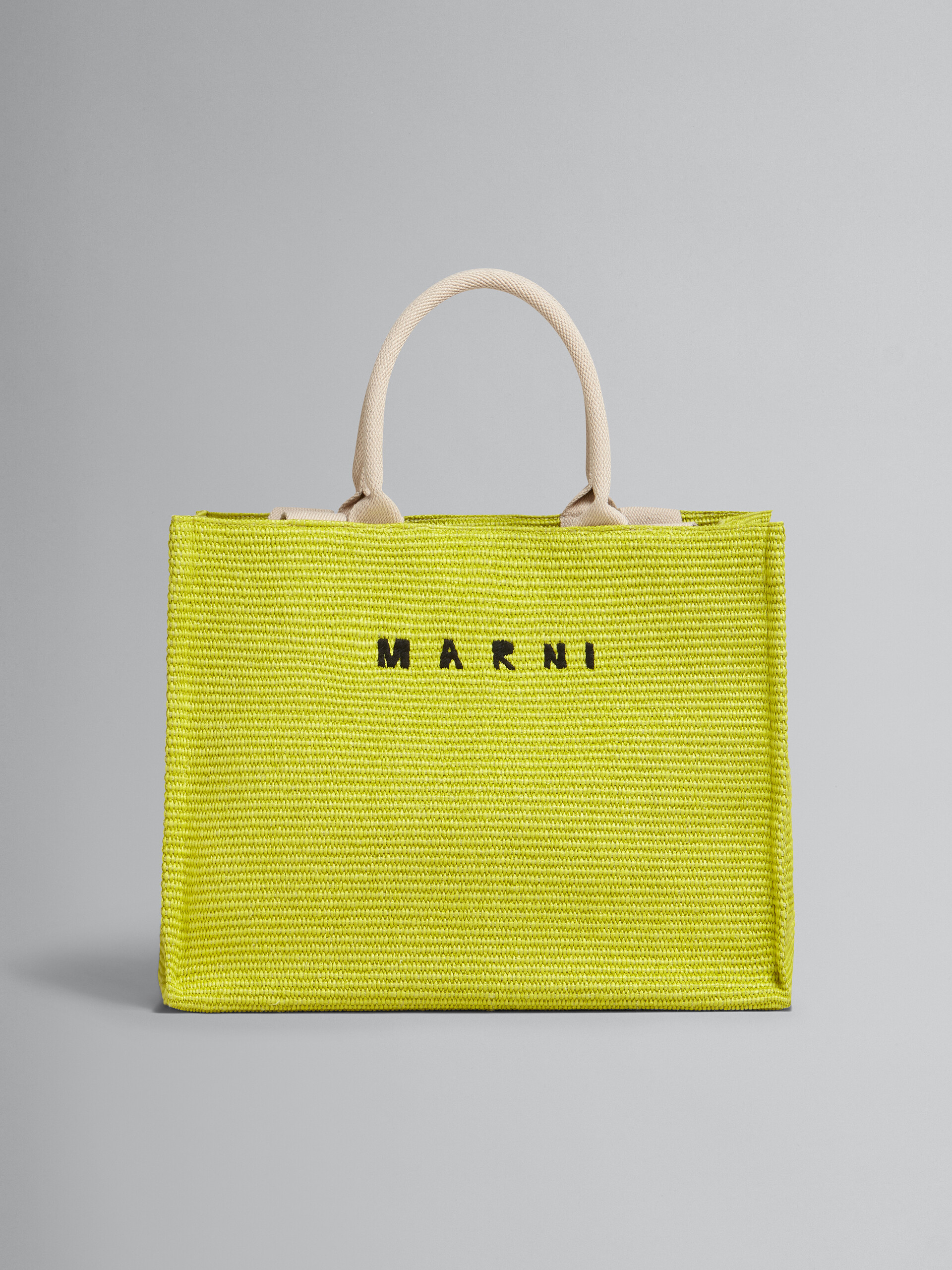 Yellow raffia shopping bag - Shopping Bags - Image 1