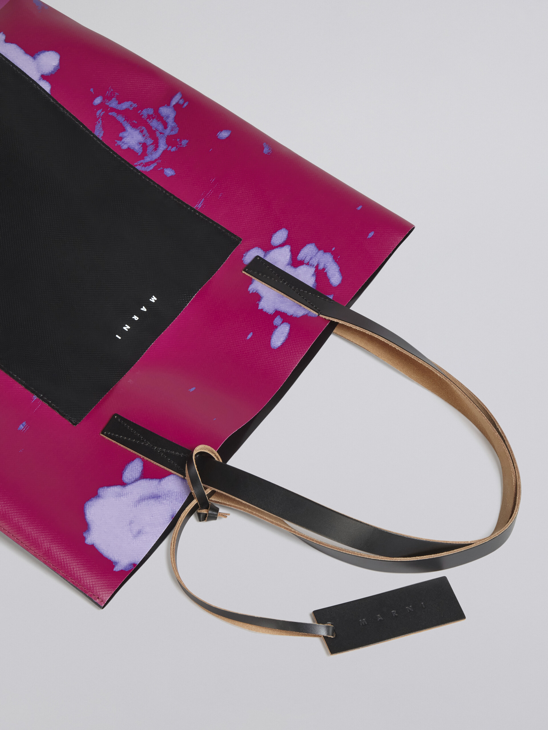 Pink Faded Roses print PVC bag - Shopping Bags - Image 5