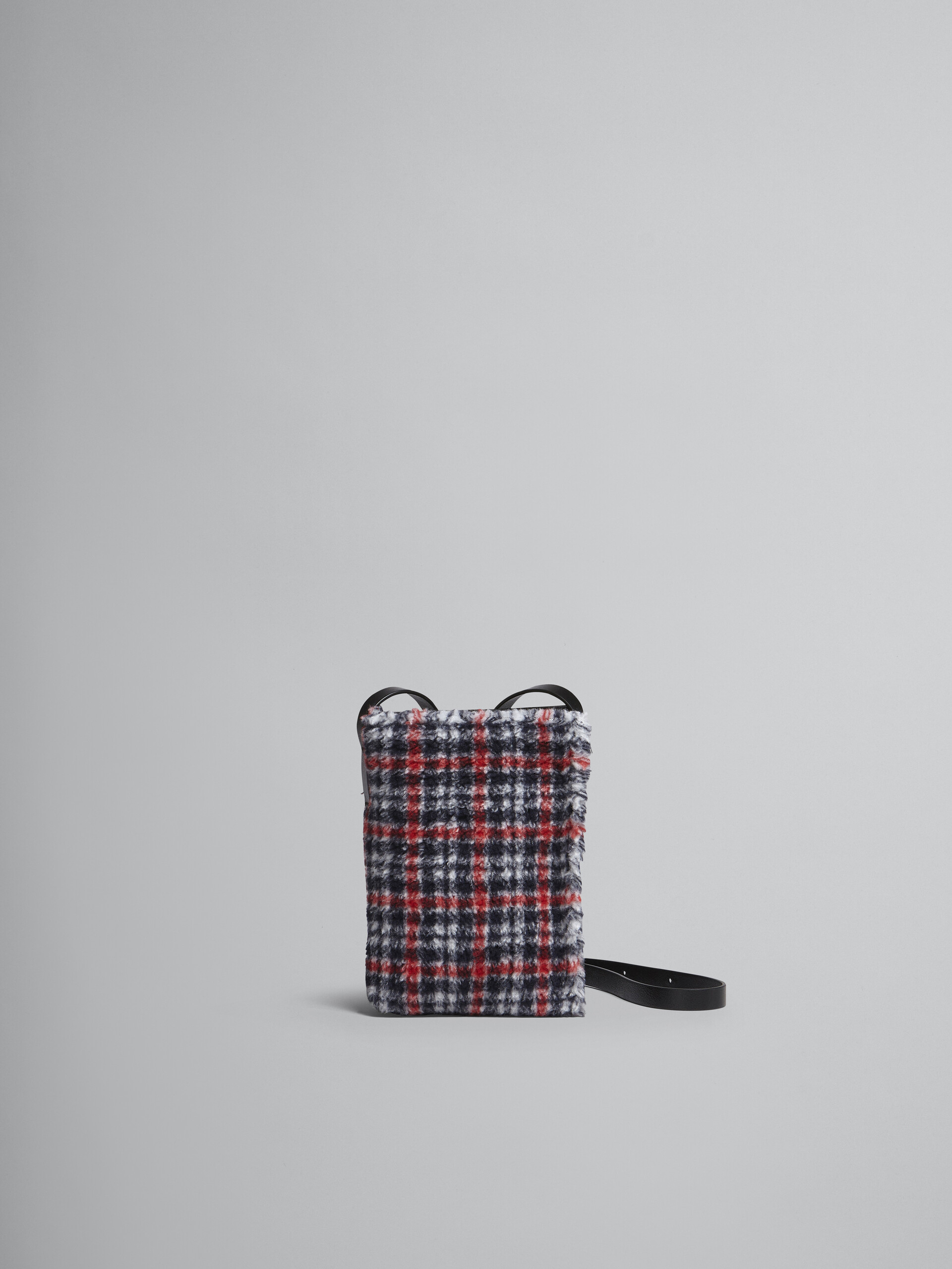 MUSEO SOFT small bag in red check fabric - Shoulder Bags - Image 1