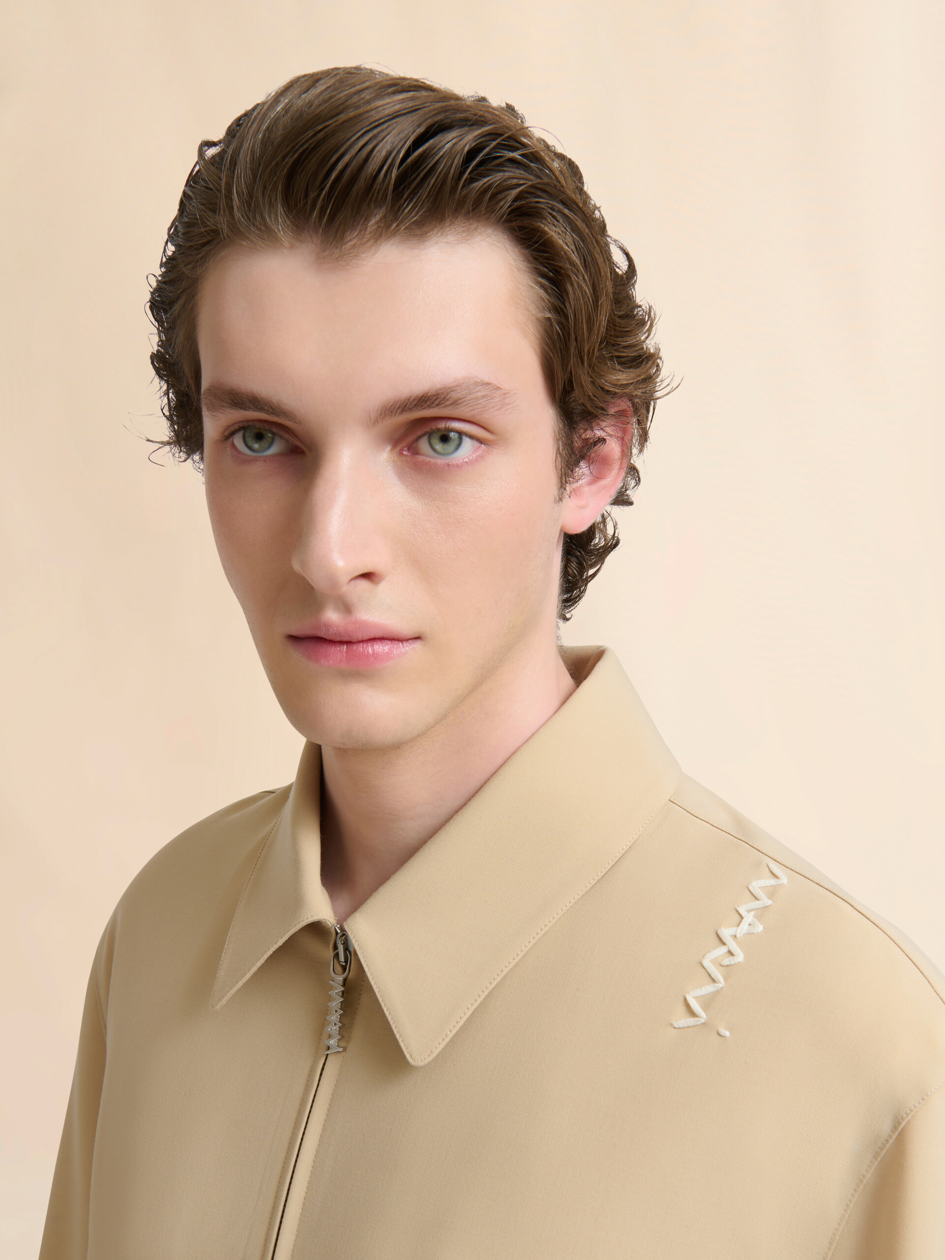 Gray light wool jacket with collar - Jackets - Image 4