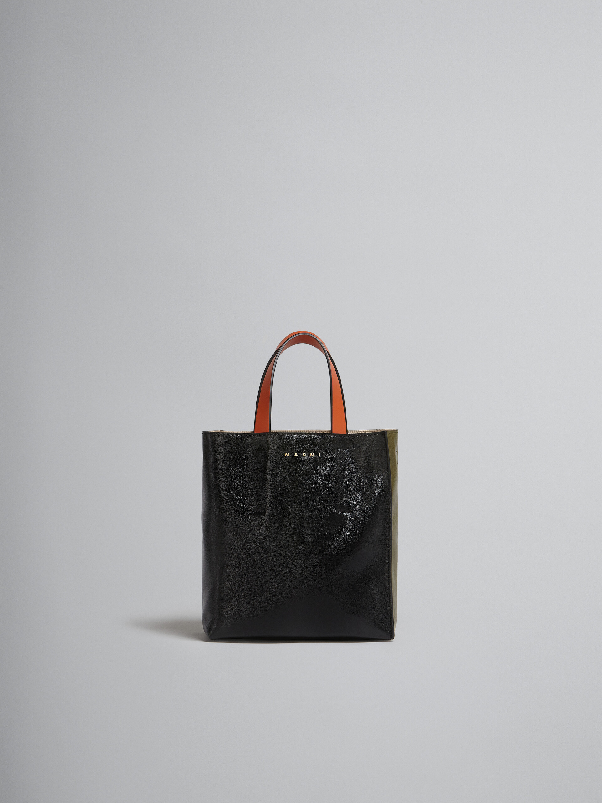 Mini-Tasche Museo Soft aus Leder in Grau, Schwarz und Rot - Shopper - Image 1