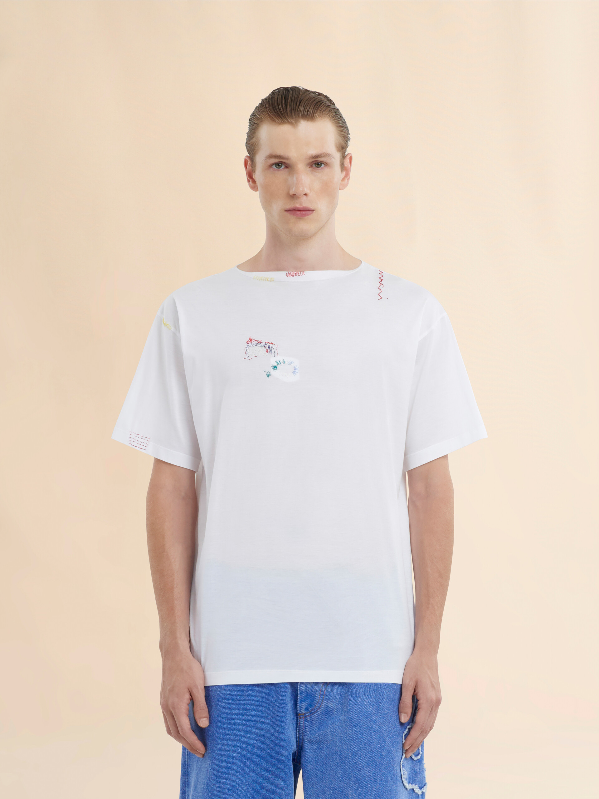 MARNI ホワイト オーガニックコットンTシャツ新品 MARNI ホワイト オーガニックコットンTシャツ新品