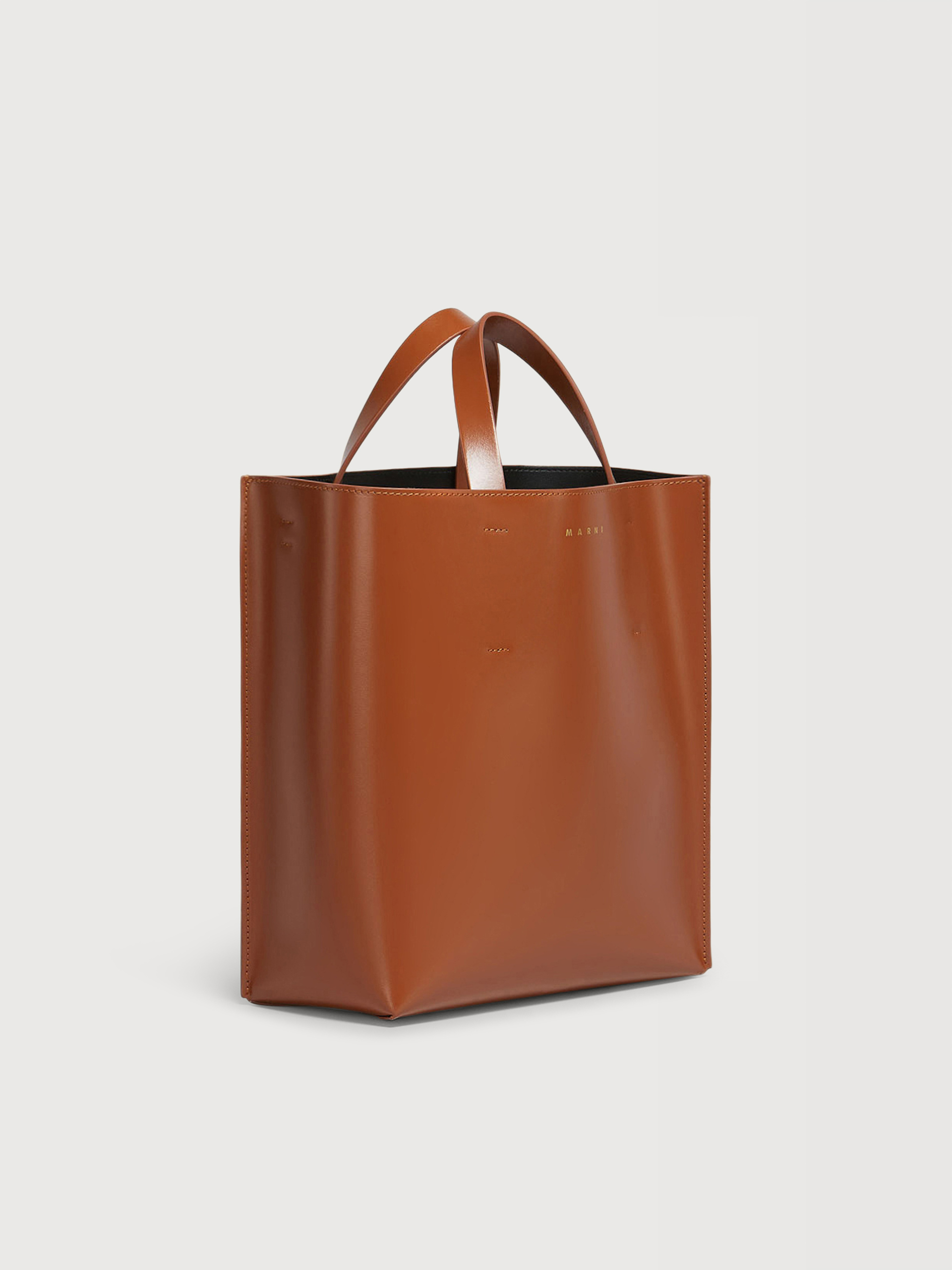 Museo small Bag in brown leather - Shopping Bags - Image 5