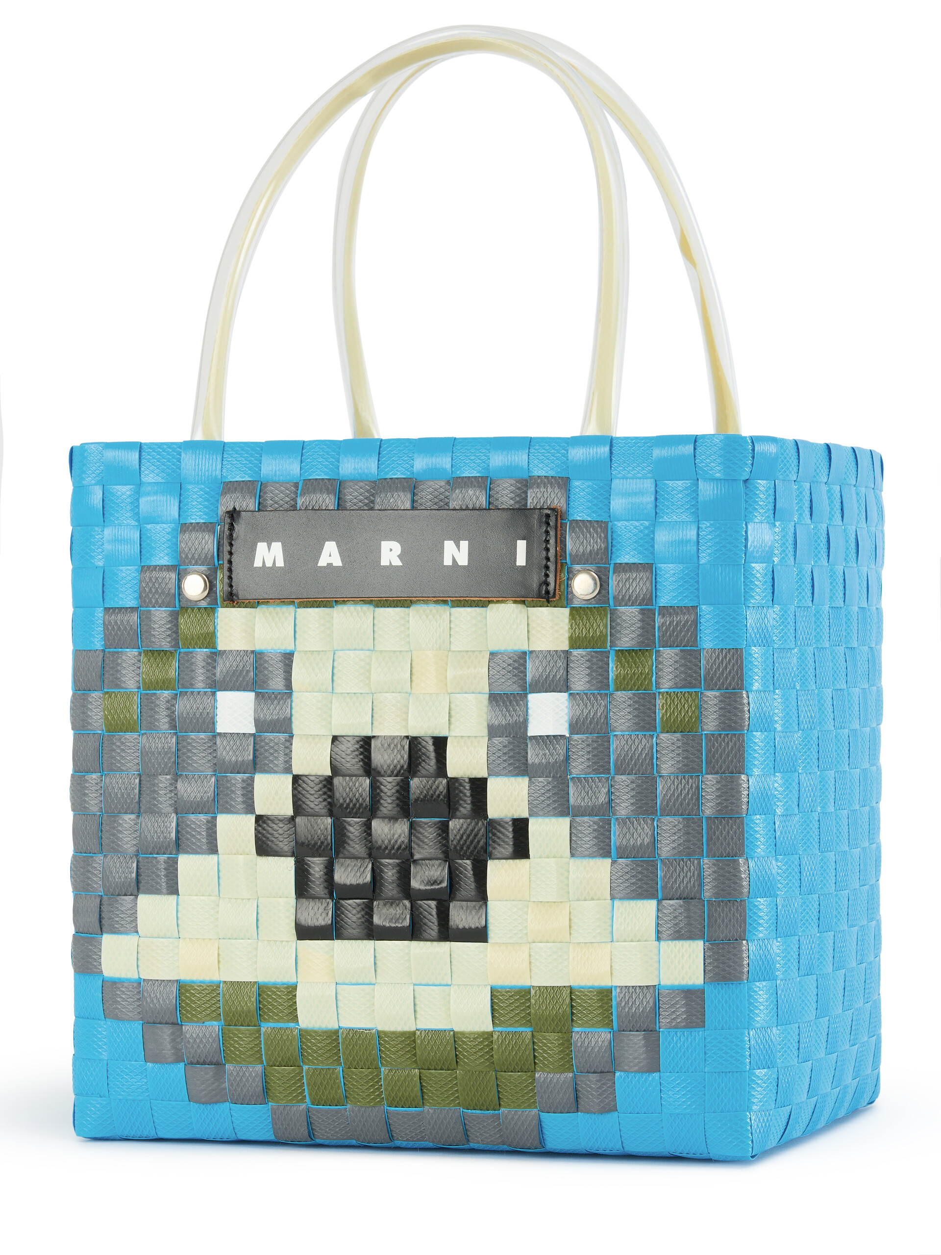 マルニ　ショッピングバッグ ブルー＆ブラック Tribecaショッピングバッグ | Marni