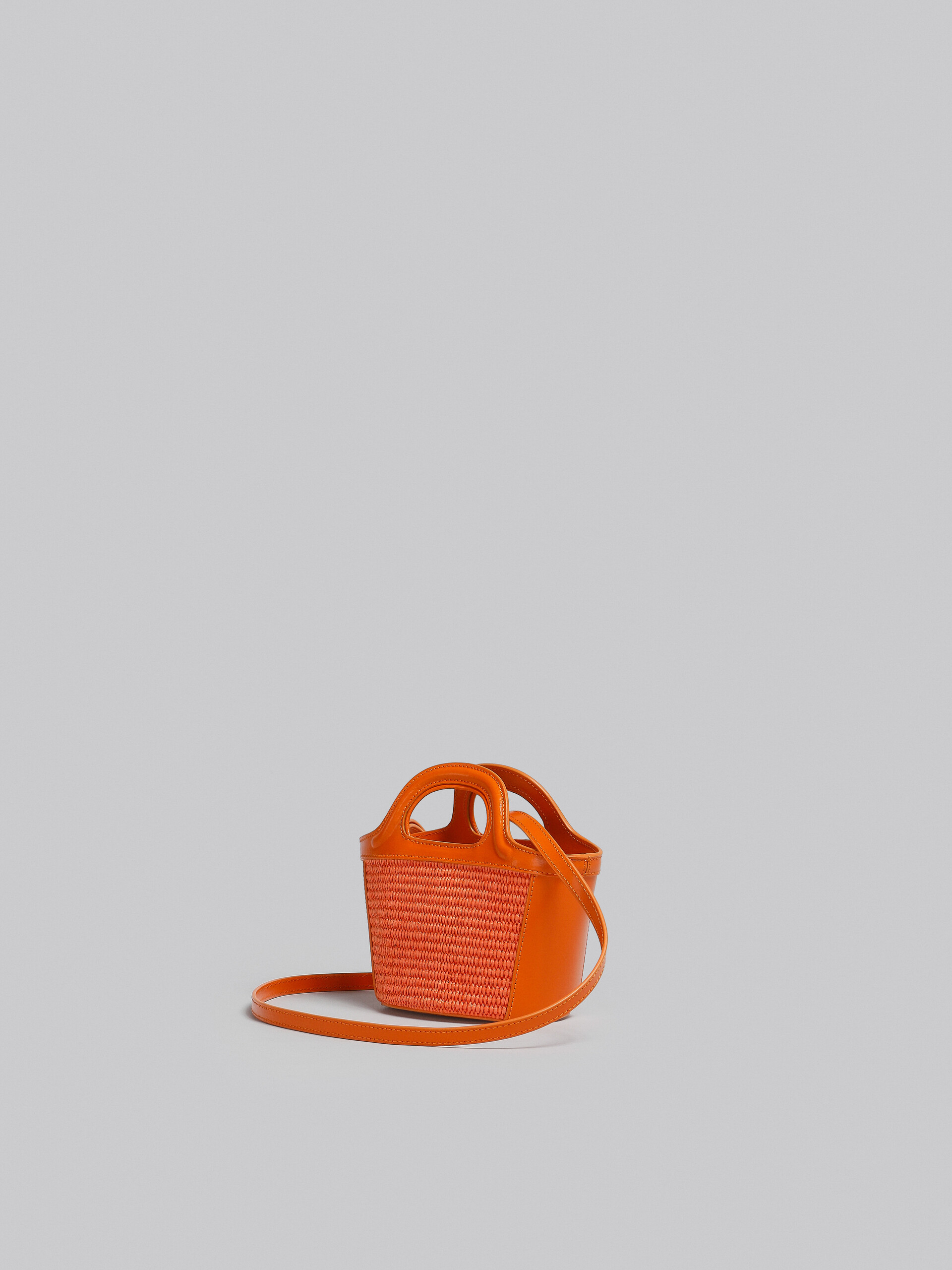 Tropicalia Micro Bag in orange leather and raffia - Handbags - Image 3