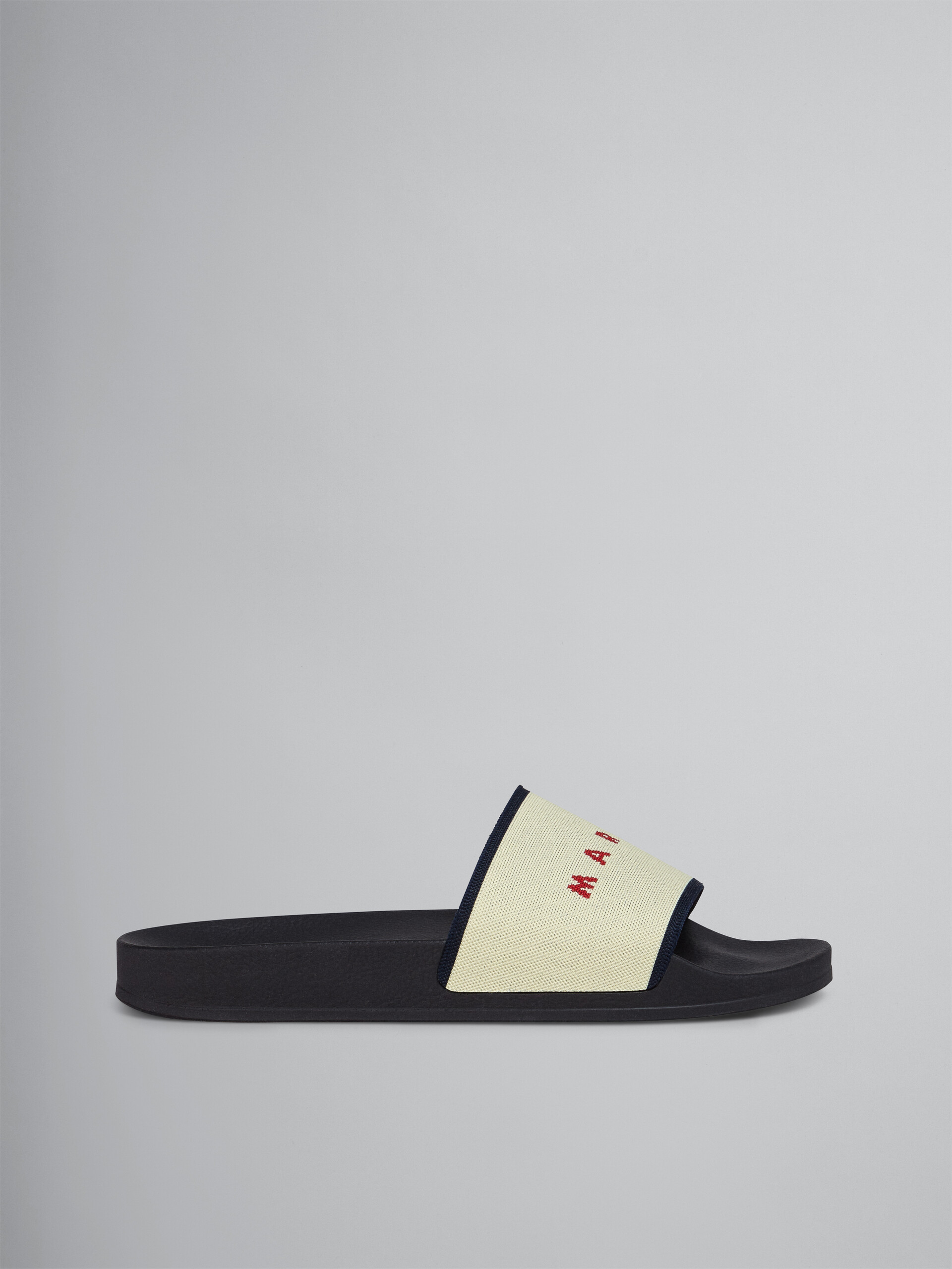 Beige logo jacquard rubber slide - Sandals - Image 1