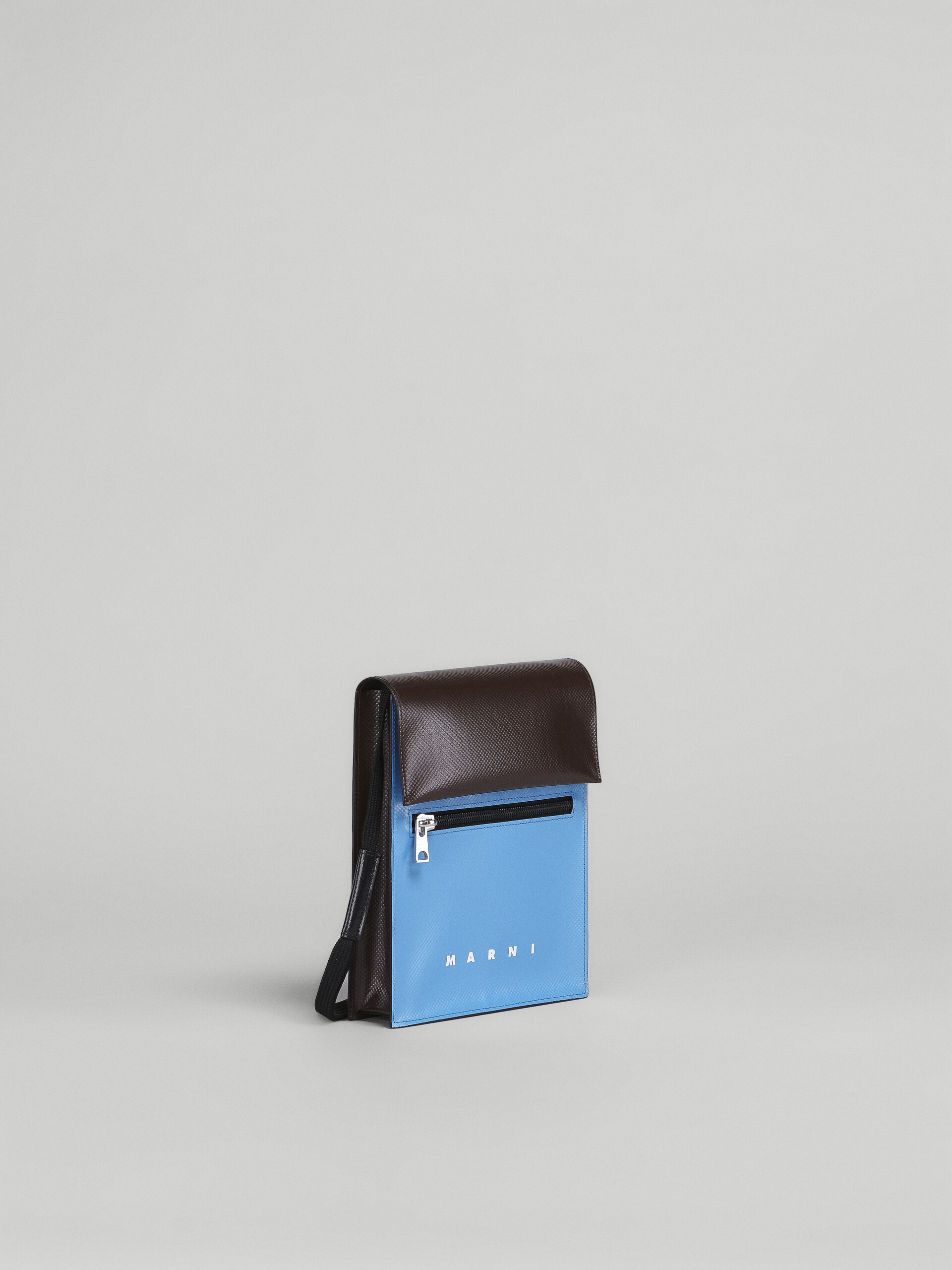 Sky blue and brown TRIBECA messenger bag - Shoulder Bags - Image 5