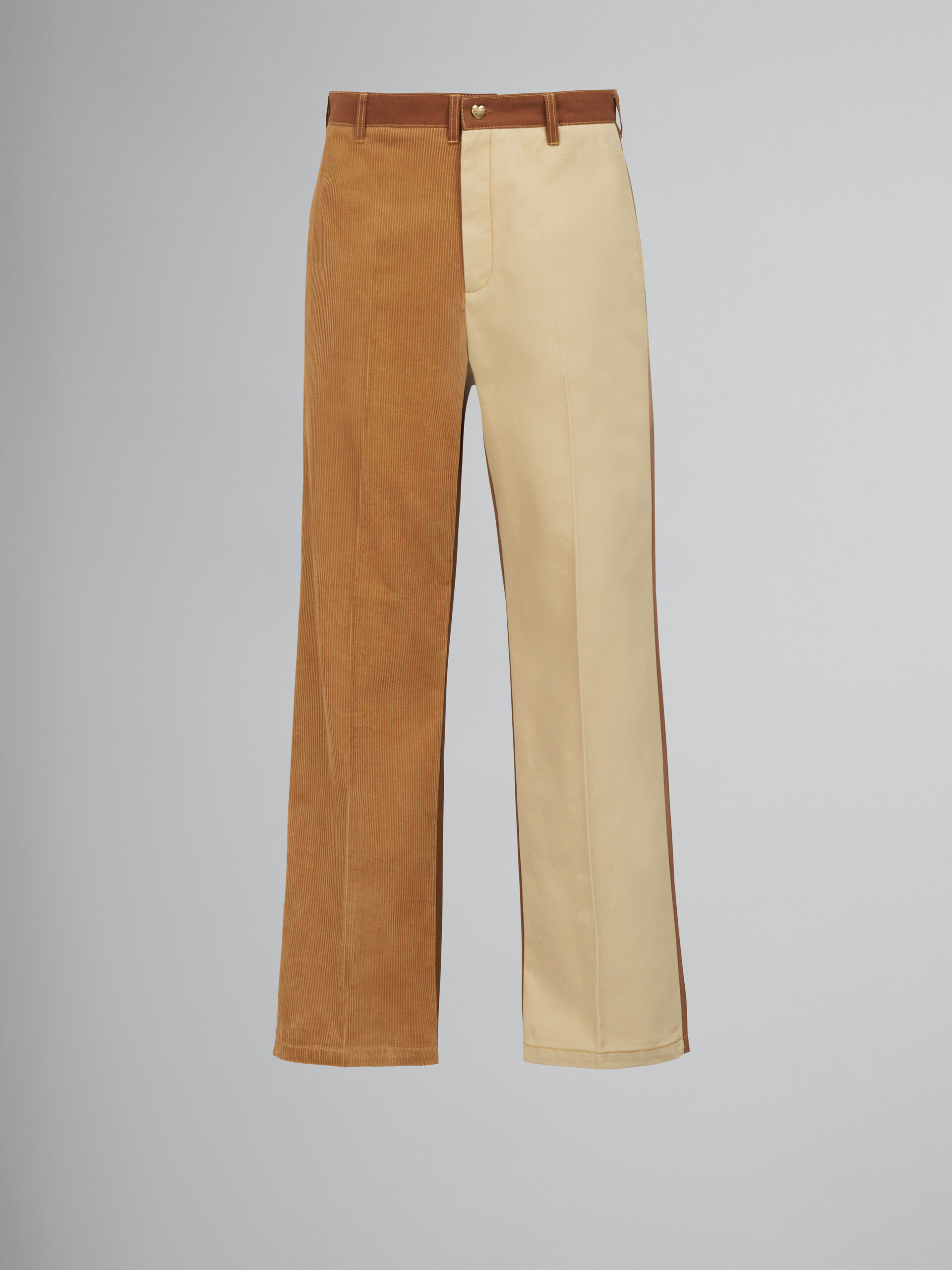 MARNI x CARHARTT WIP - brown colour-block trousers - Pants - Image 1