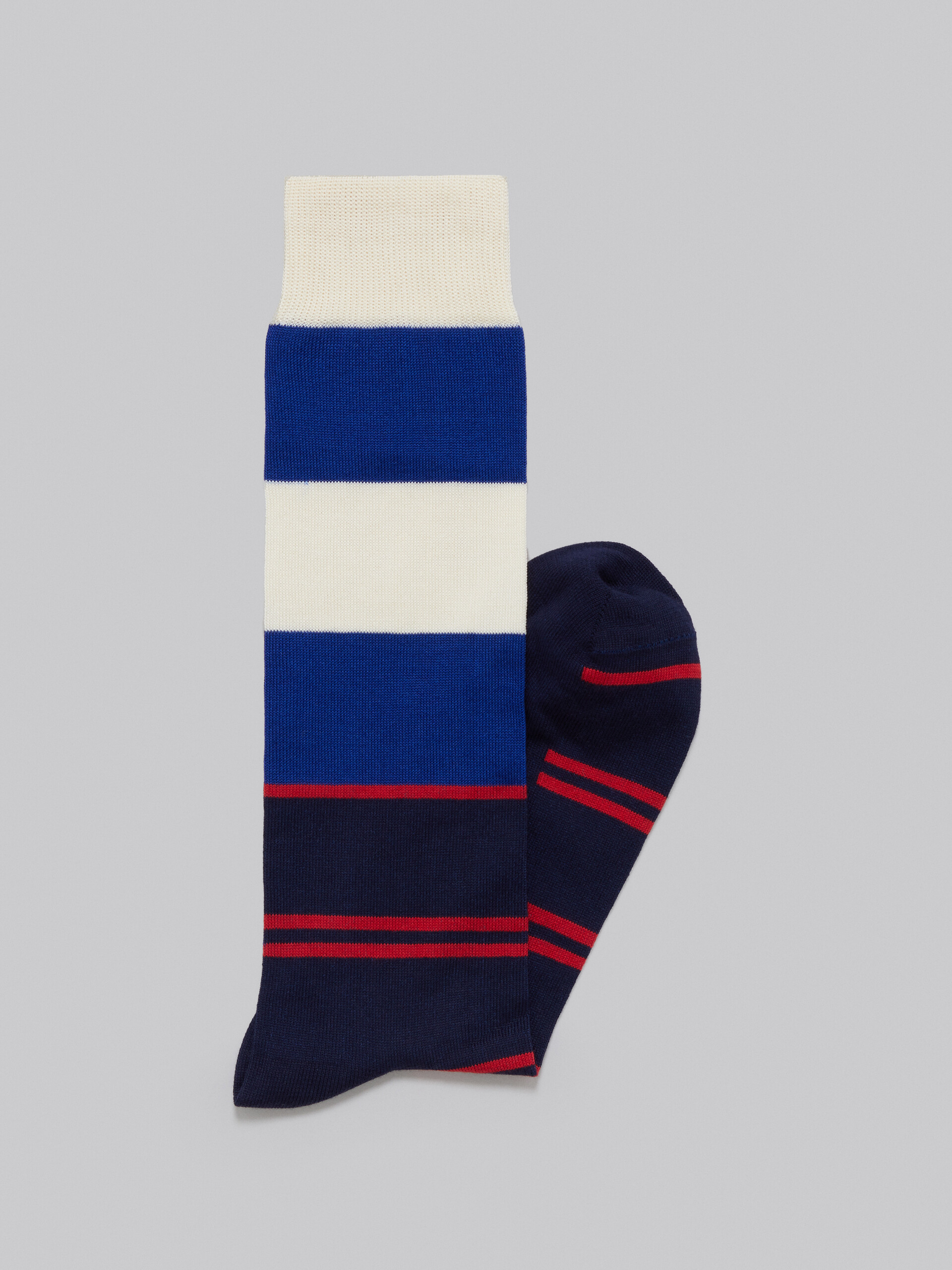 Blue cotton and nylon socks with multicolour stripes Marni