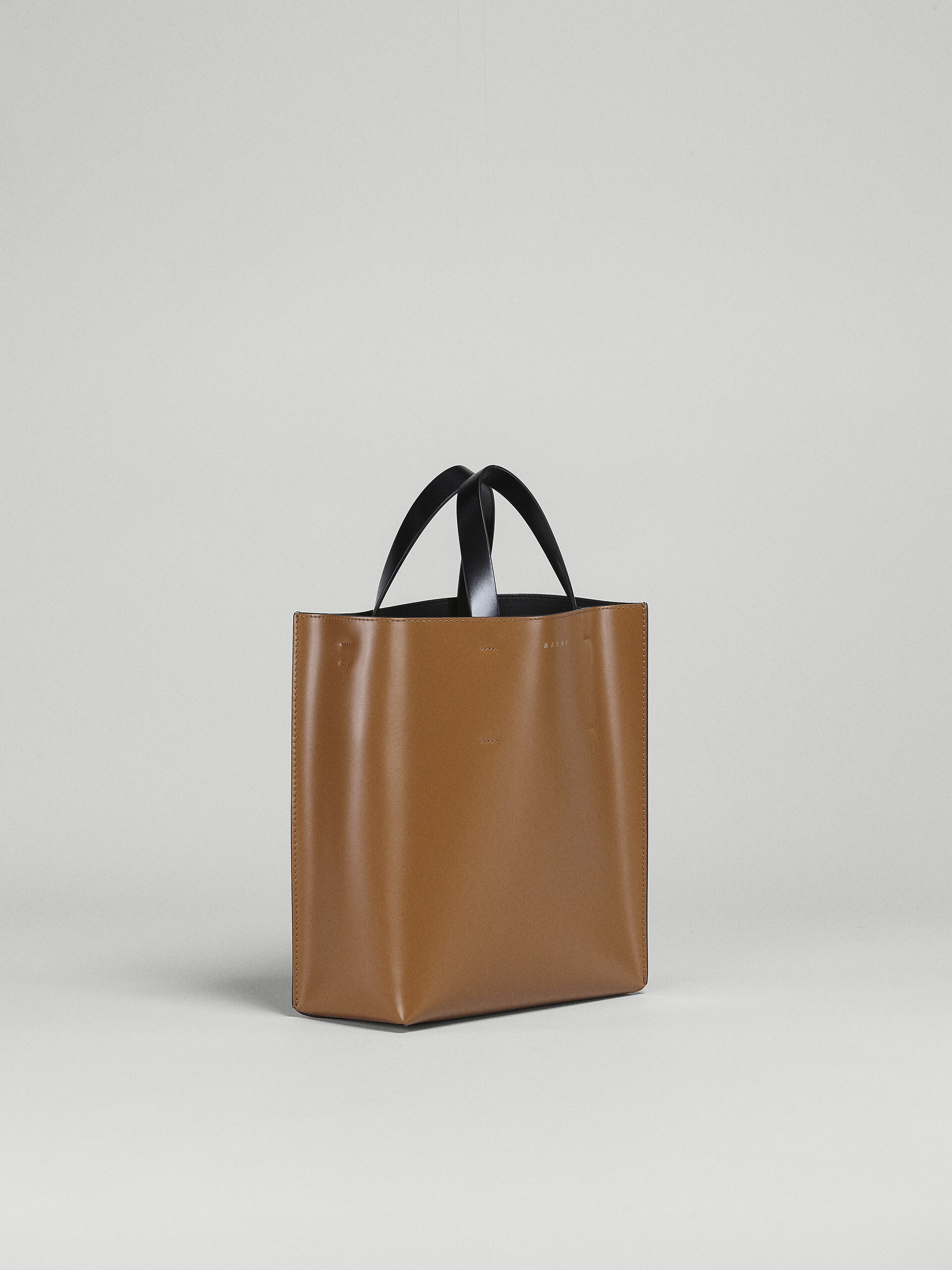 MUSEO small bag in brown and black leather - Shopping Bags - Image 6