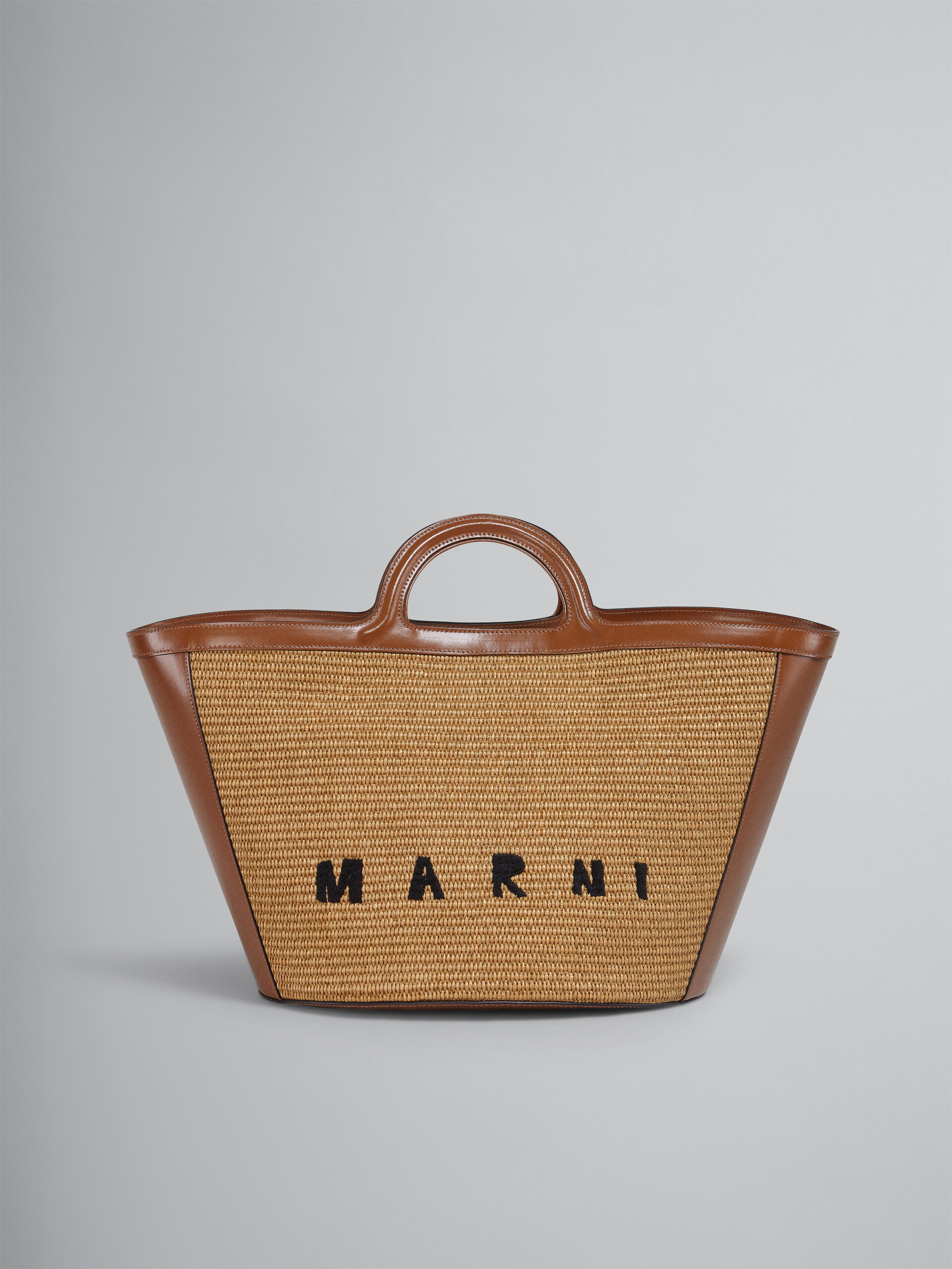 Brown leather and raffia large TROPICALIA SUMMER bag - Handbags - Image 1