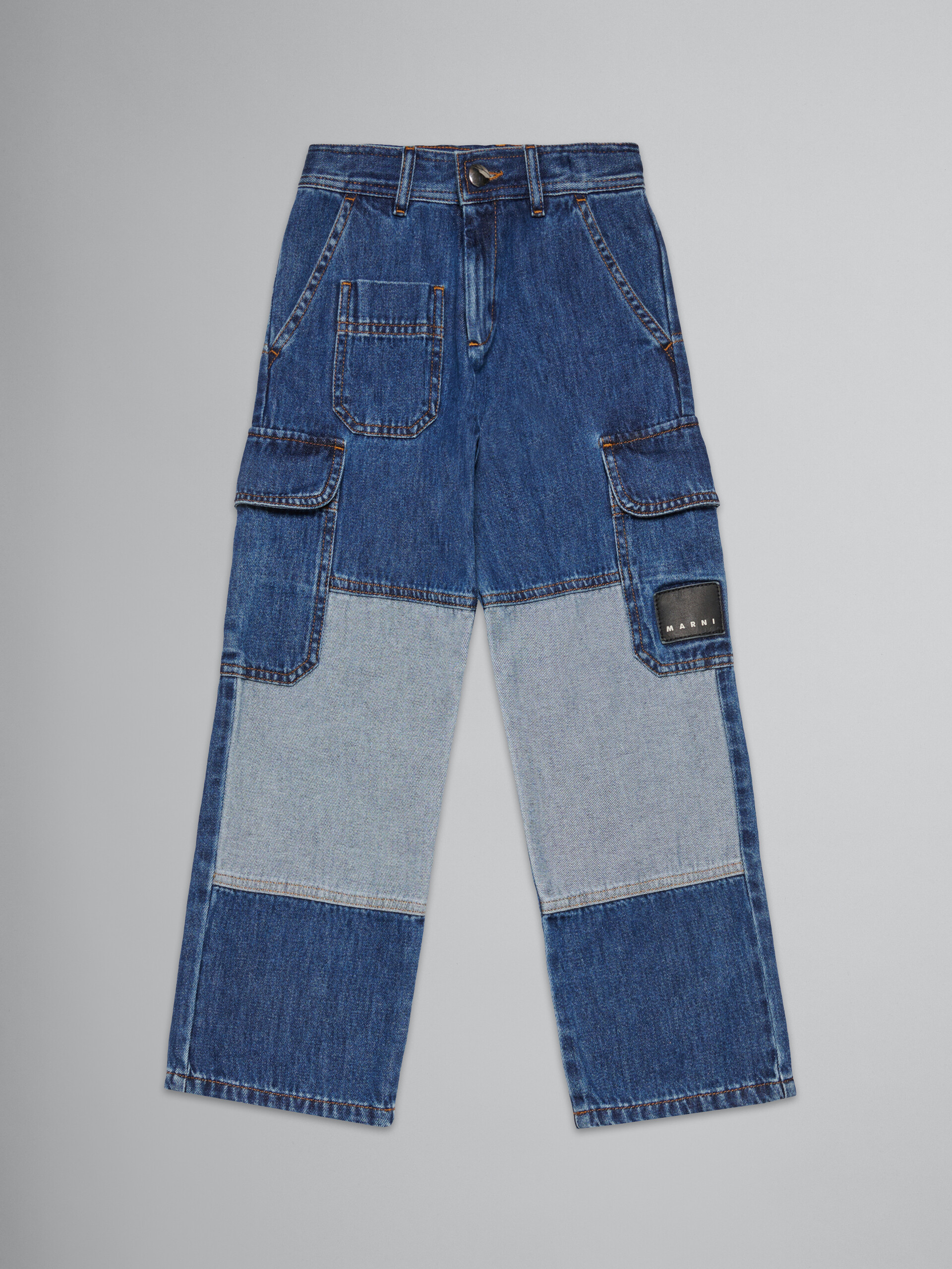 Zweifarbige Cargo-Jeans - Hosen - Image 1
