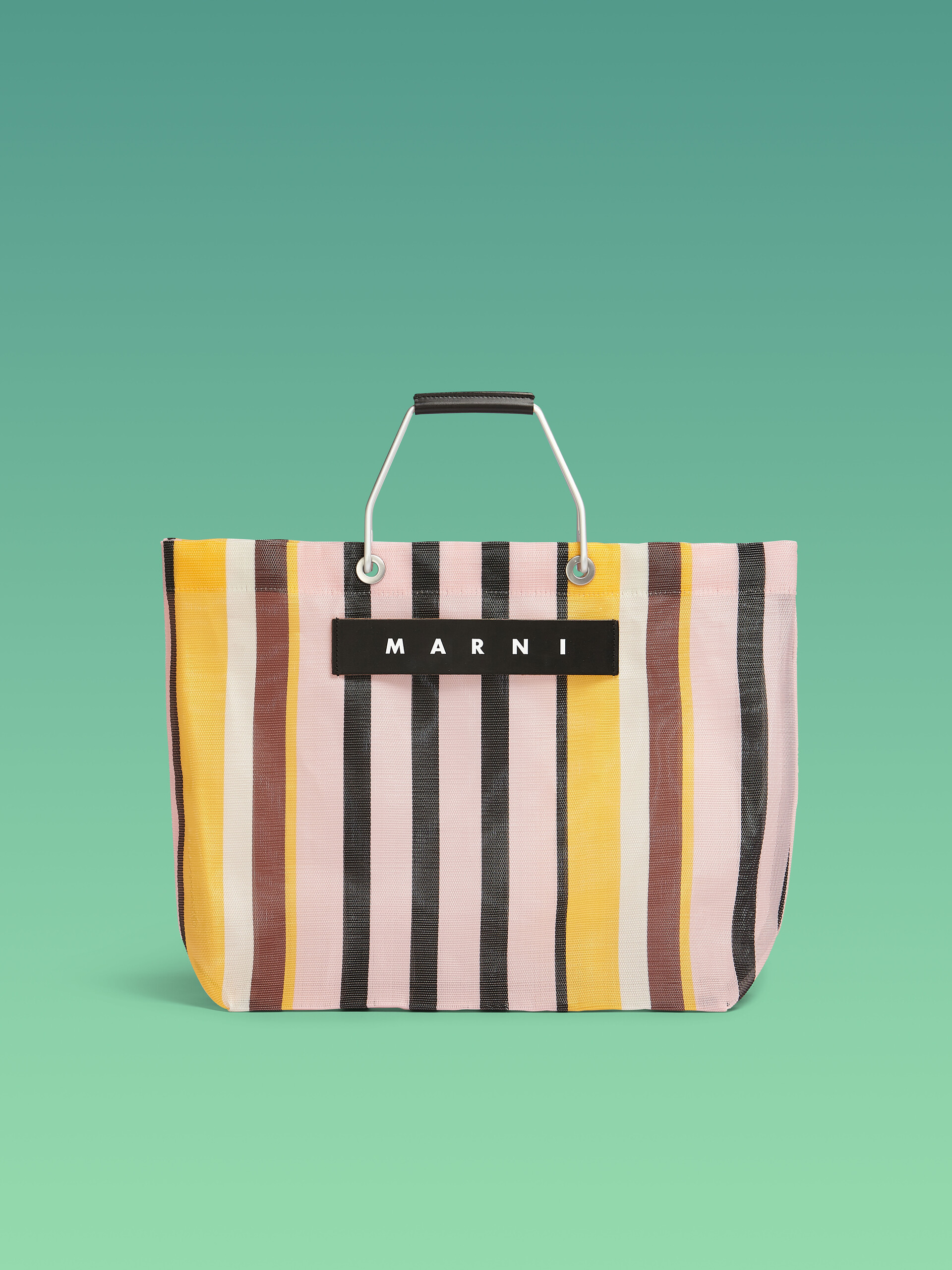 MARNI MARKET STRIPE multicolor pink medium bag - Bags - Image 1