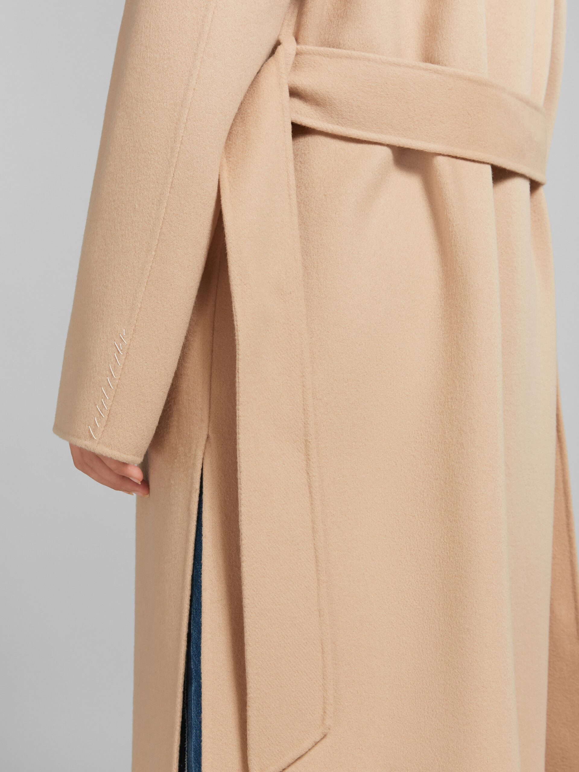 Camel wool and cashmere trench coat - Coats - Image 5