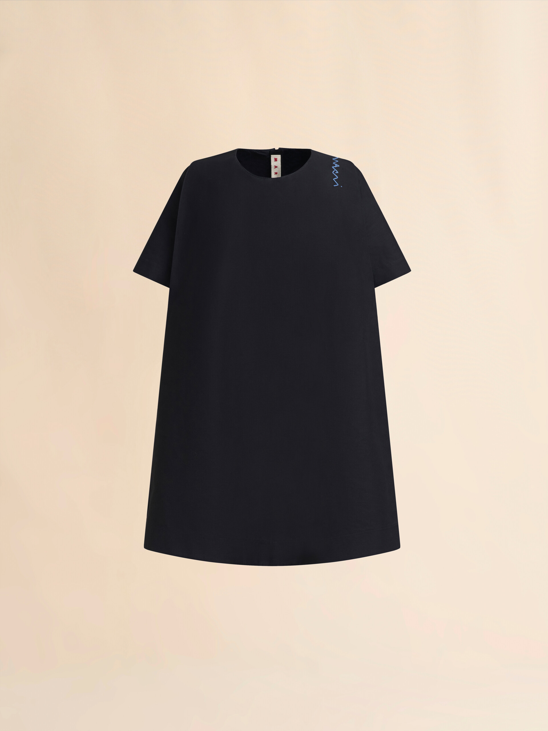 Short black flared dress with Marni Symbol - Dresses - Image 1
