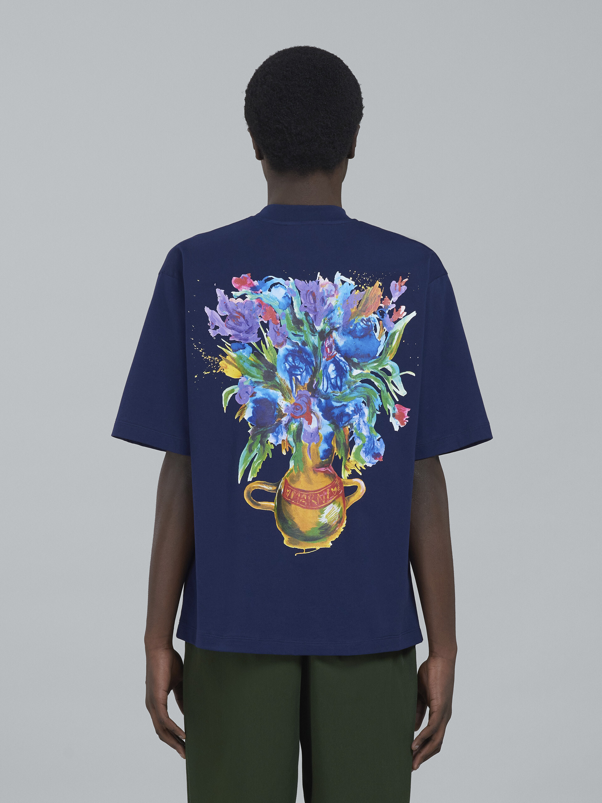 T-shirt en jersey de coton bleu à imprimé Still Nature - T-shirts - Image 3