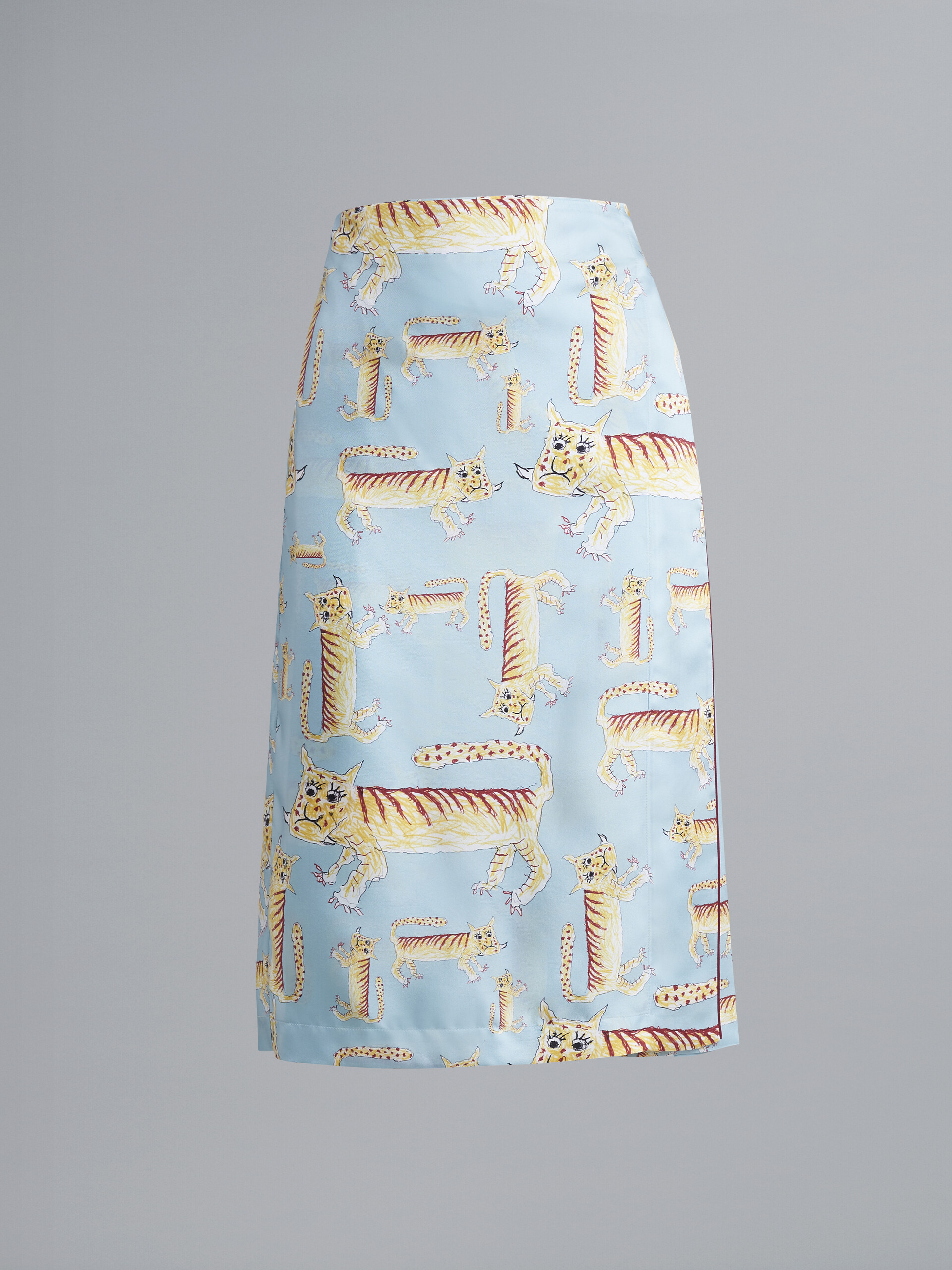 Naif Tiger print silk twill skirt - Skirts - Image 1