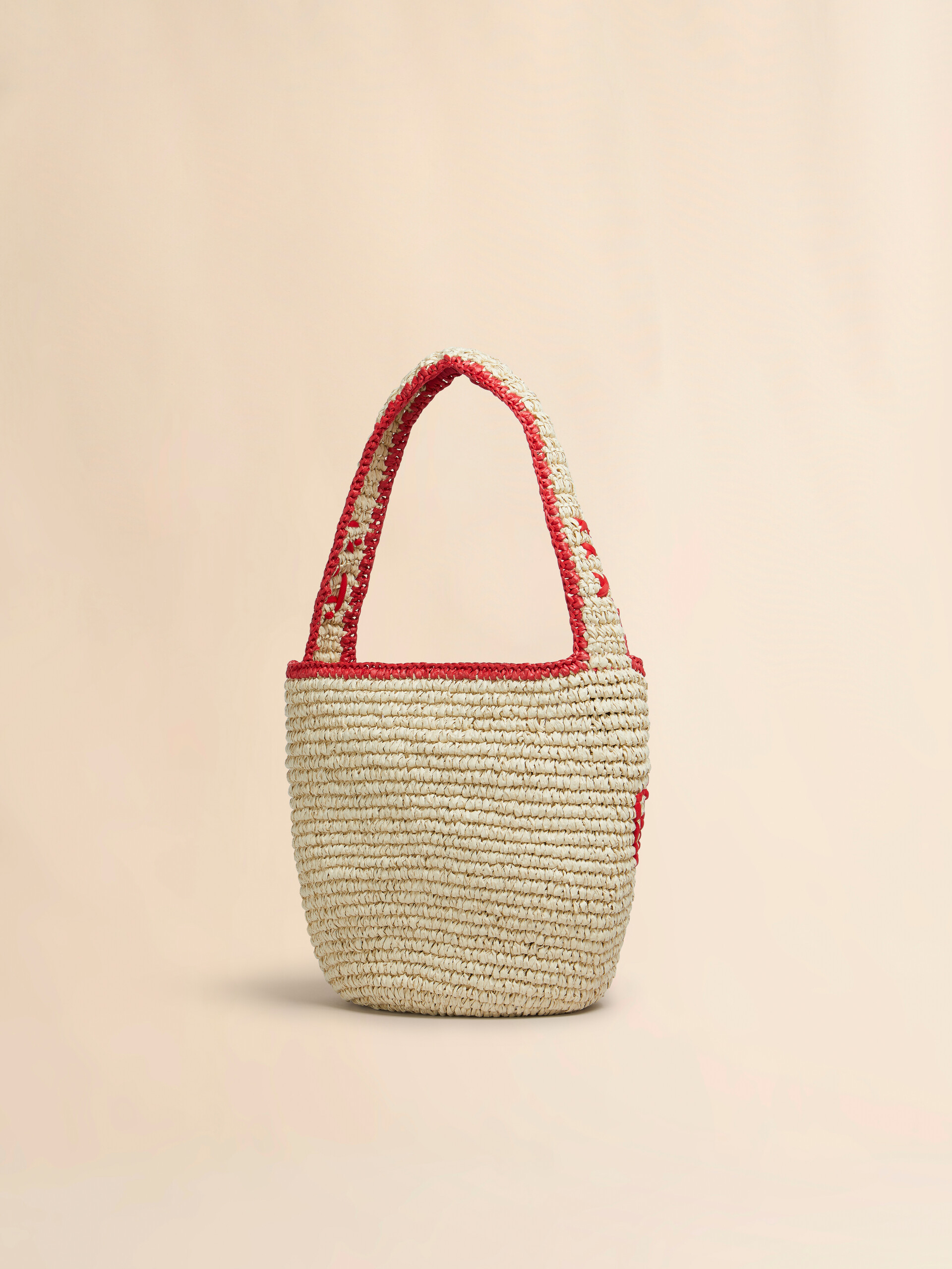 Natural raffia and red Nassa small hobo bag - Shoulder Bags - Image 2