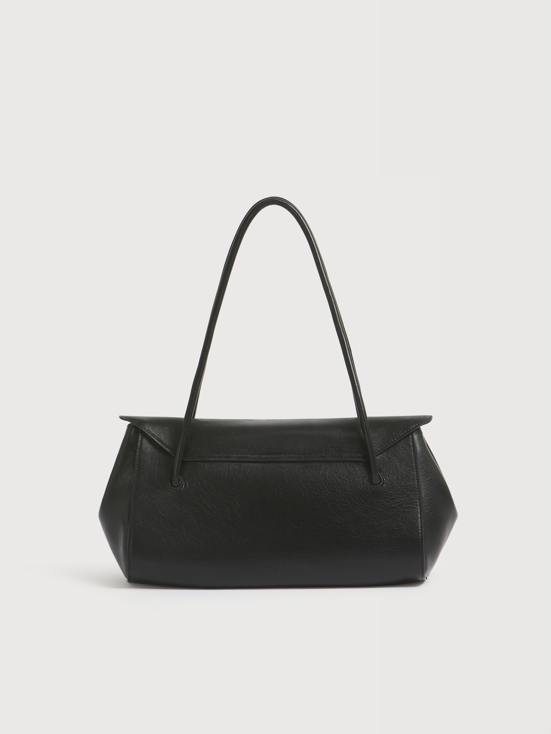 Black leather E/W shoulder bag with studs - Shoulder Bags - Image 4