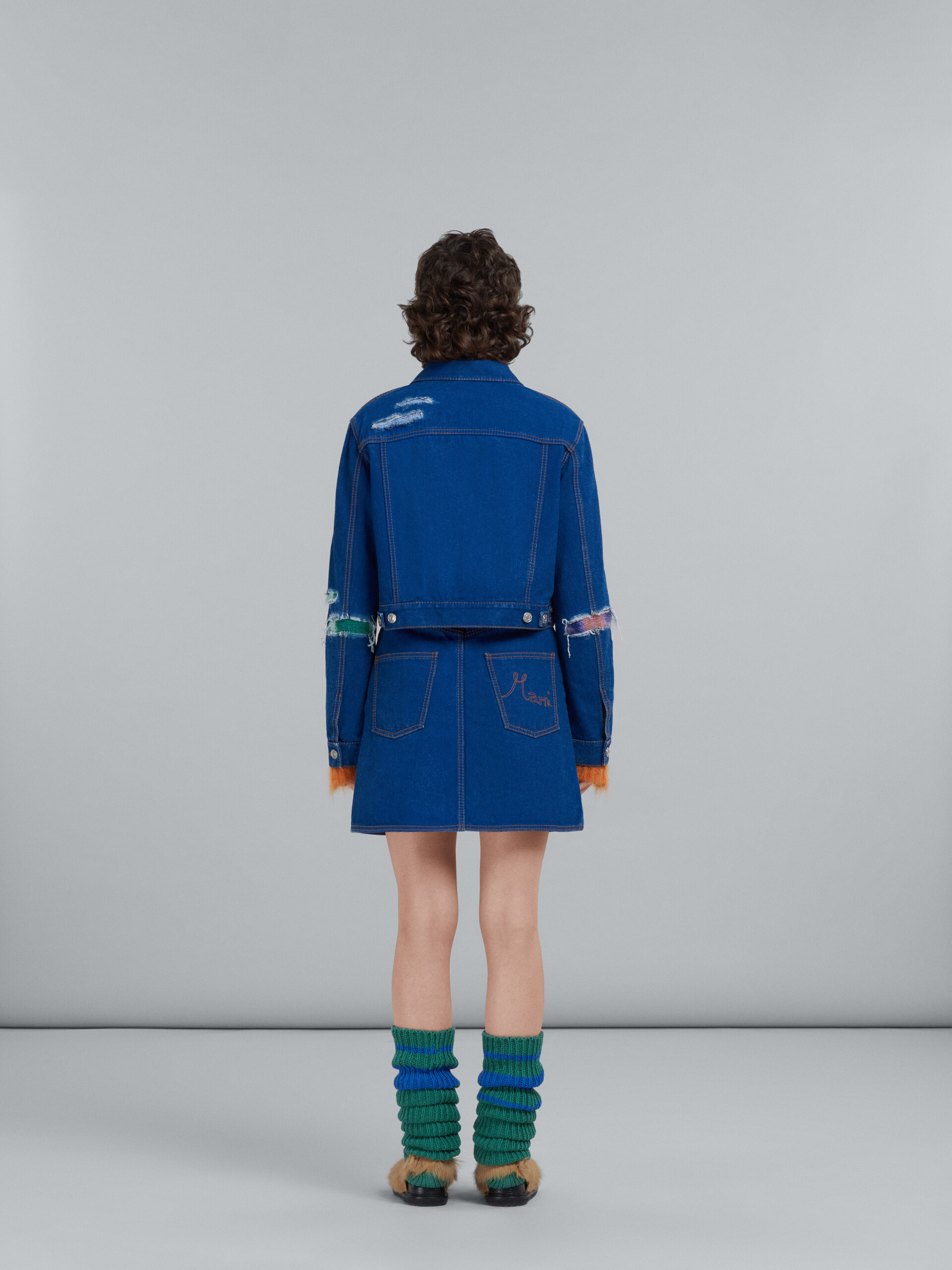 Blue denim and mohair jacket - Jackets - Image 3