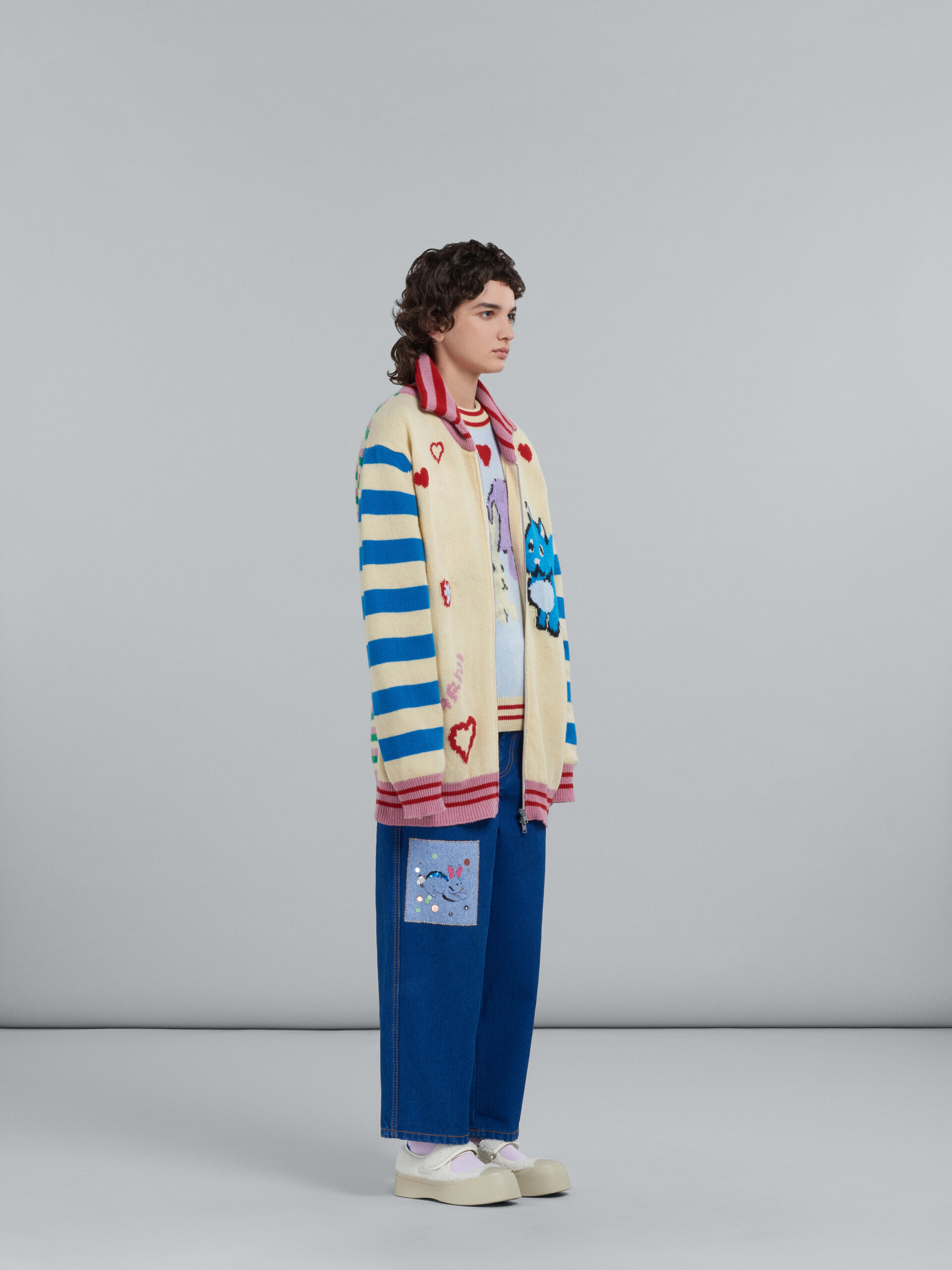 Cardigan with multicolour inlay - Pullovers - Image 5