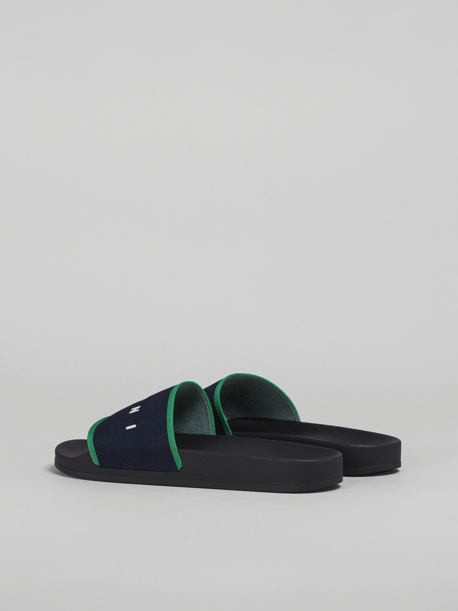 Blue black logo jacquard rubber slide - Sandals - Image 3
