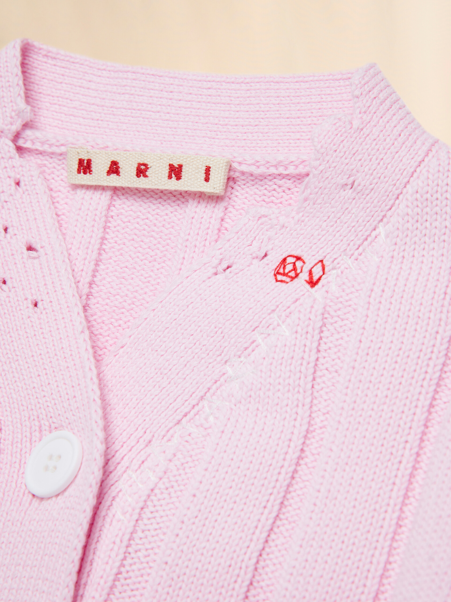 Pink ribbed cardigan - Knitwear - Image 4