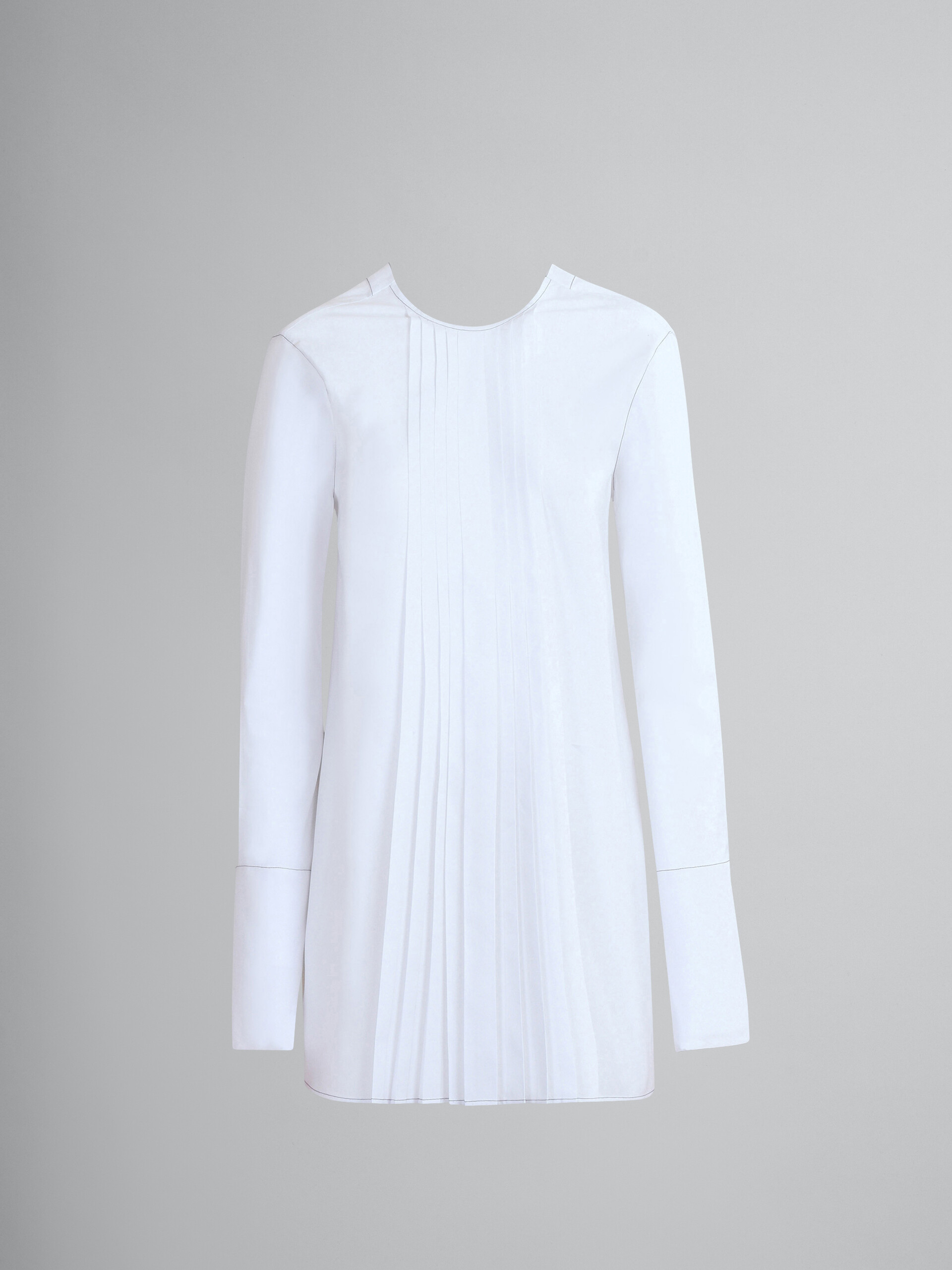 Camicia girocollo in popeline bianco - Camicie - Image 1