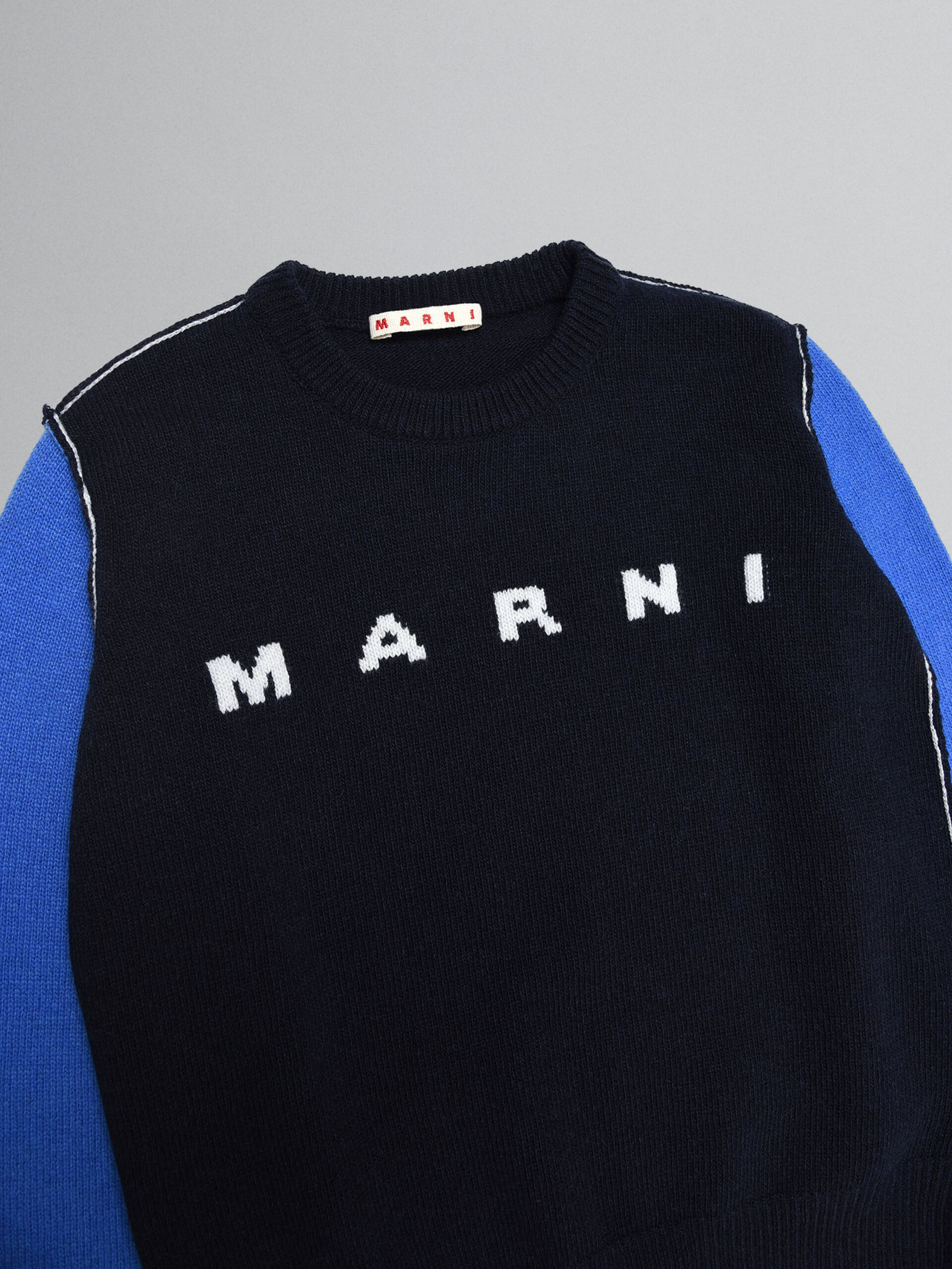 Black knitted sweater with "Marni" intarsia - Knitwear - Image 3