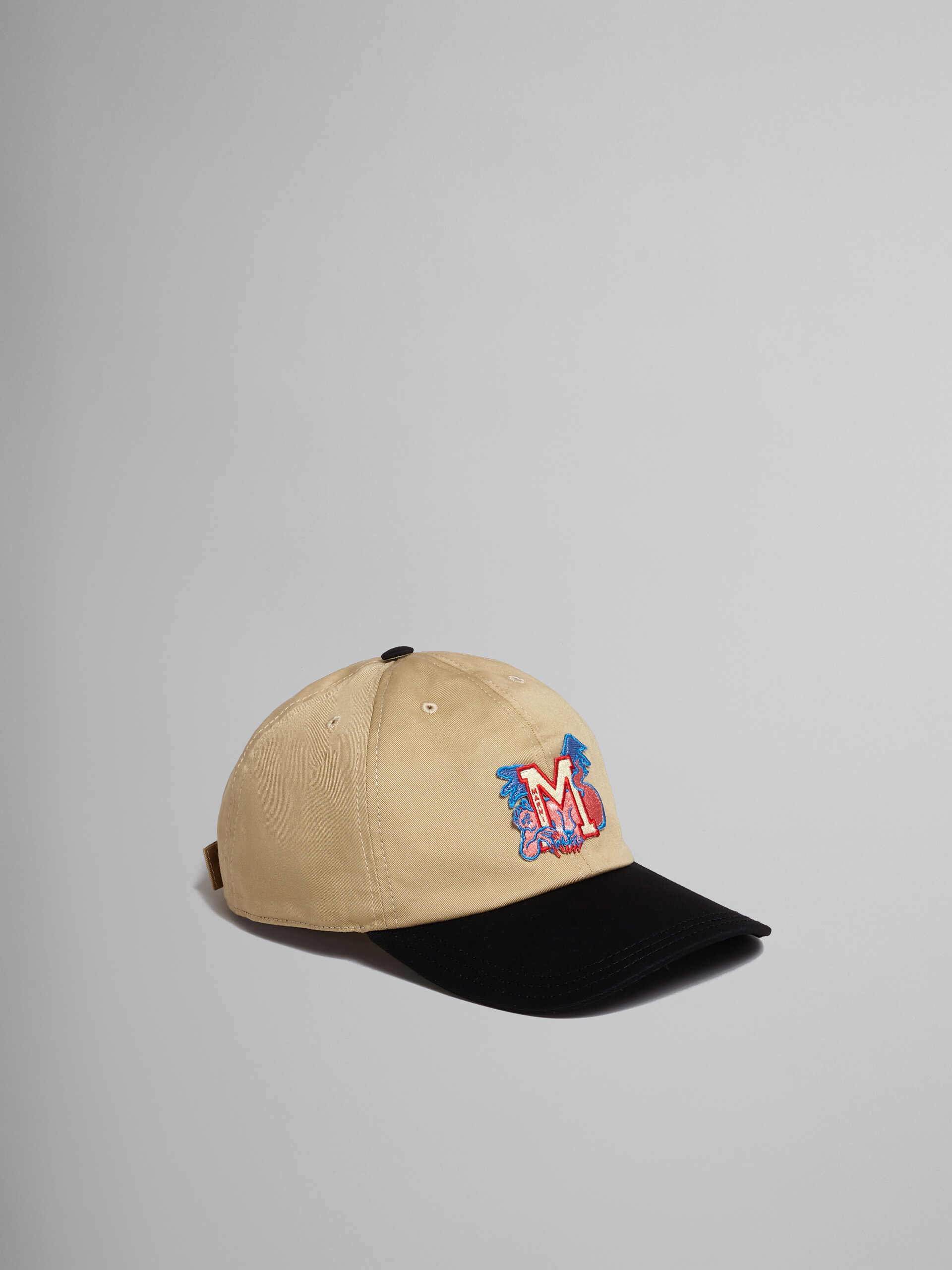 Baseball hat with M patch in two-tone cotton - Hats - Image 1