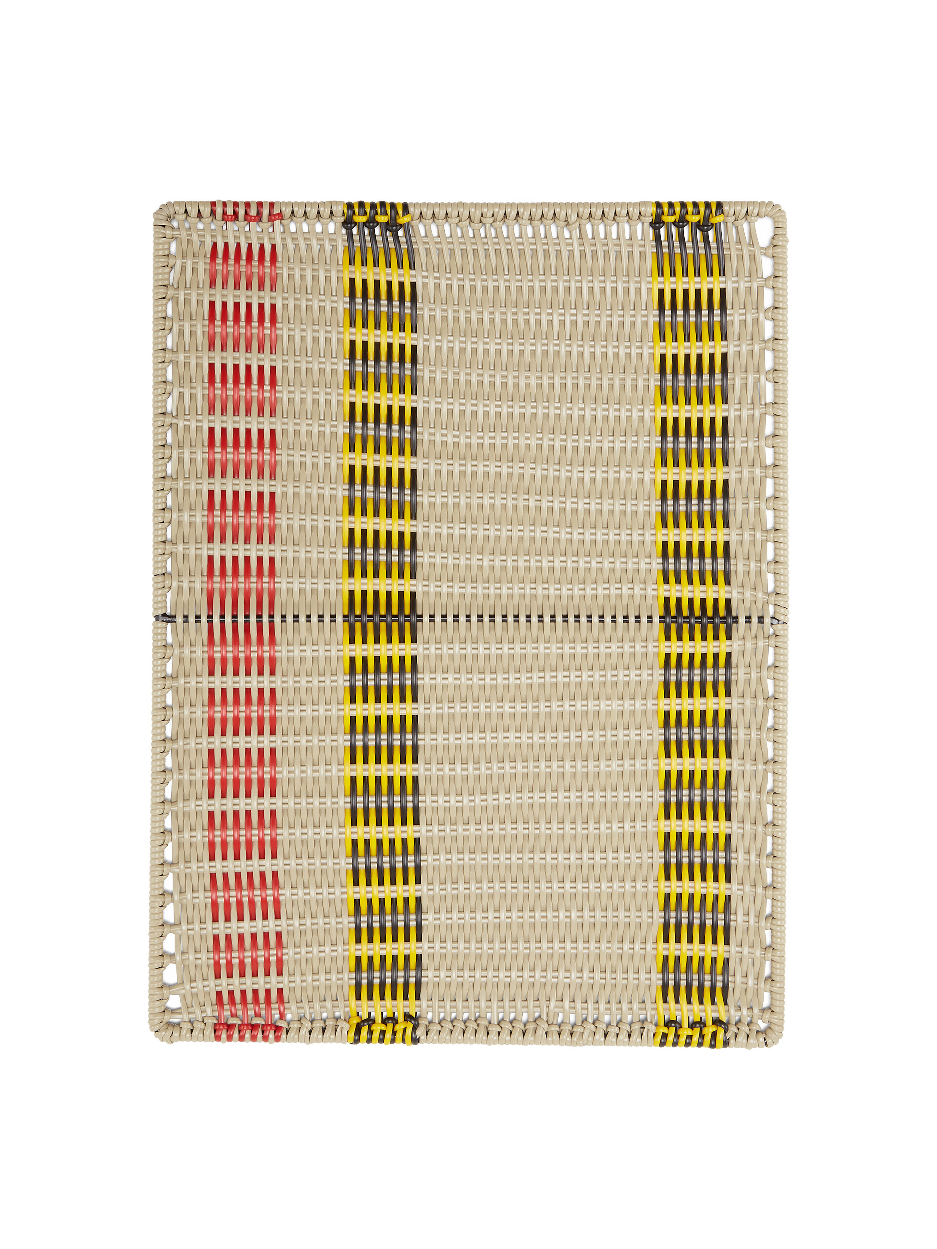 MARNI MARKET rectangular placemat with striped motif in iron and yellow, black, red and beige woven PVC - Home Accessories - Image 2