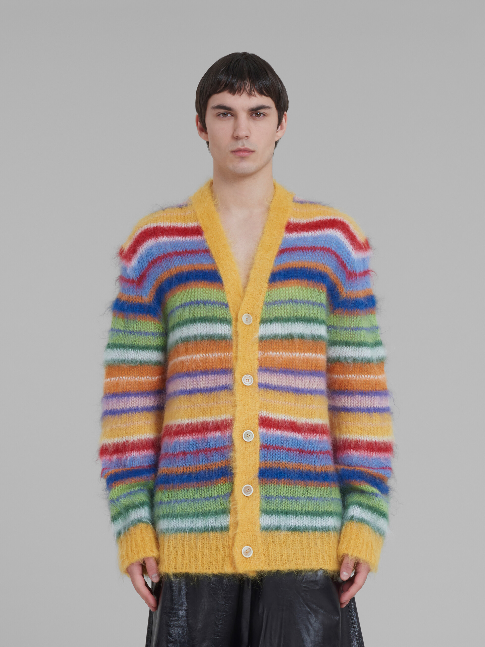 Multicoloured striped mohair cardigan - Pullovers - Image 2