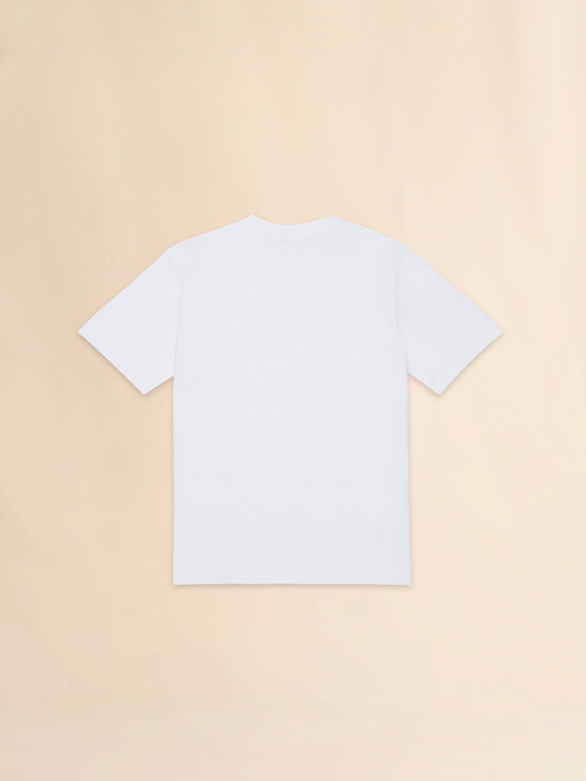 T-shirt in cotone beige con logo ricamato - T-shirt - Image 2