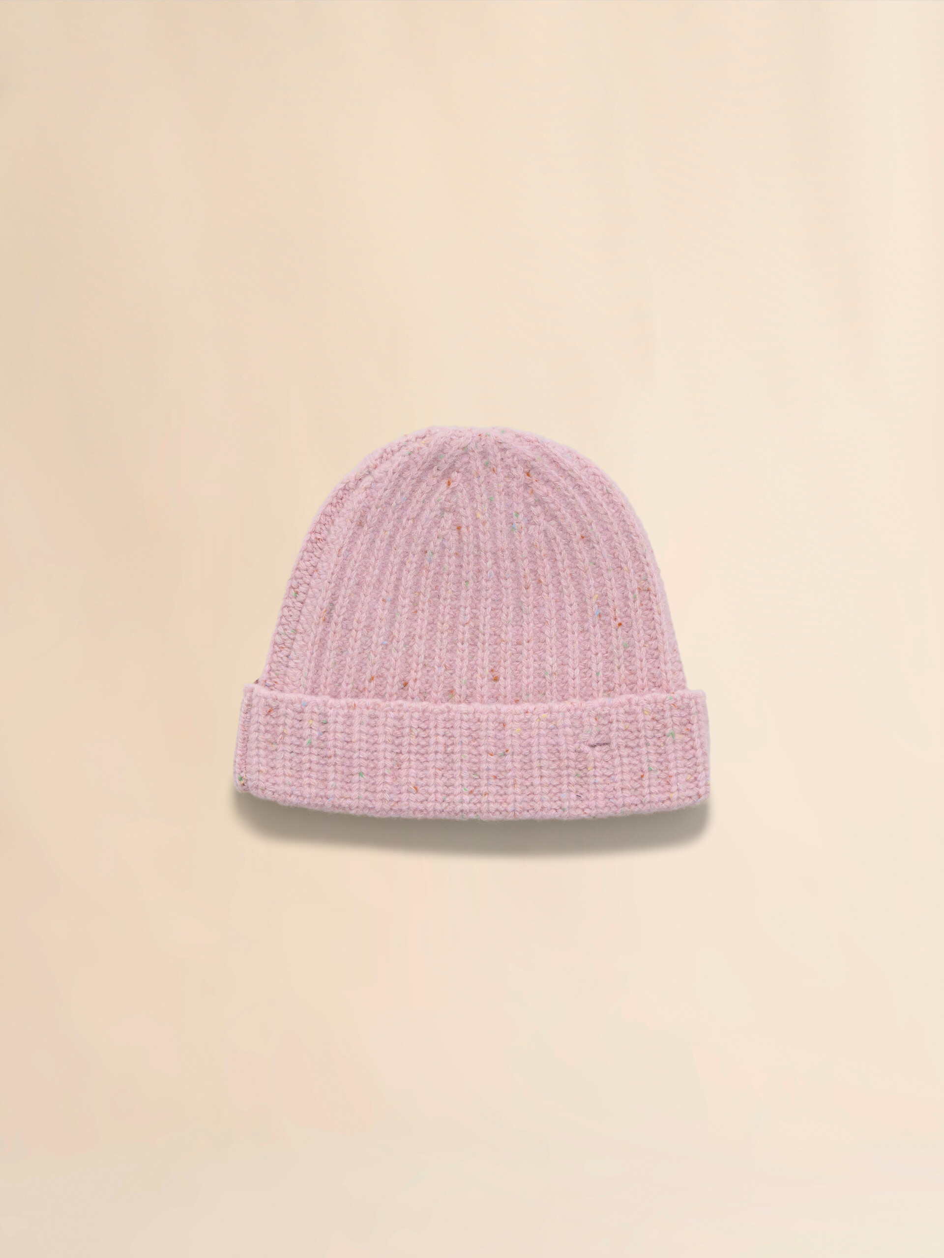 Pink Shetland wool beanie with Marni mending | Marni
