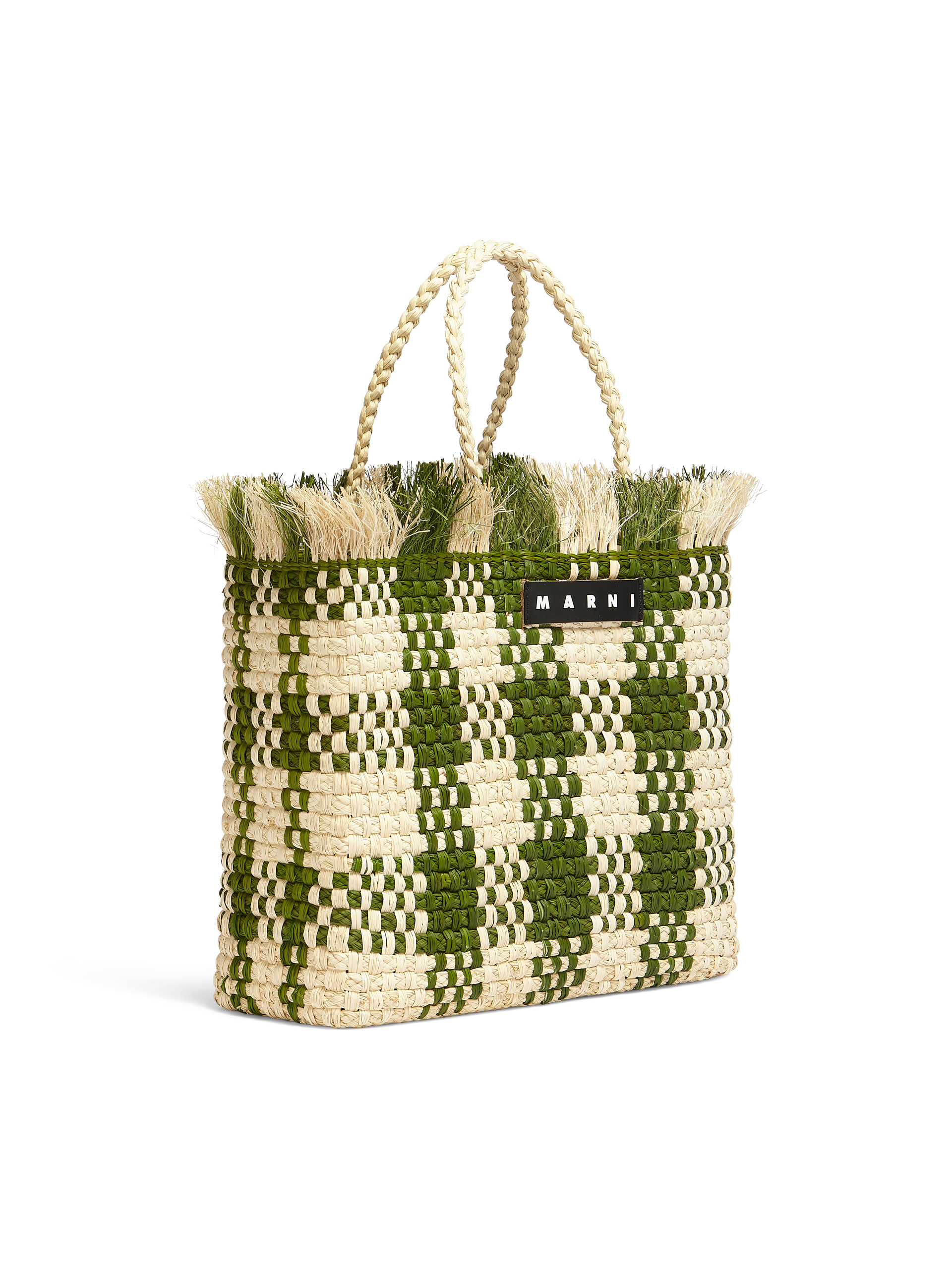 MARNI MARKET medium bag in green natural fiber - Shopping Bags - Image 2