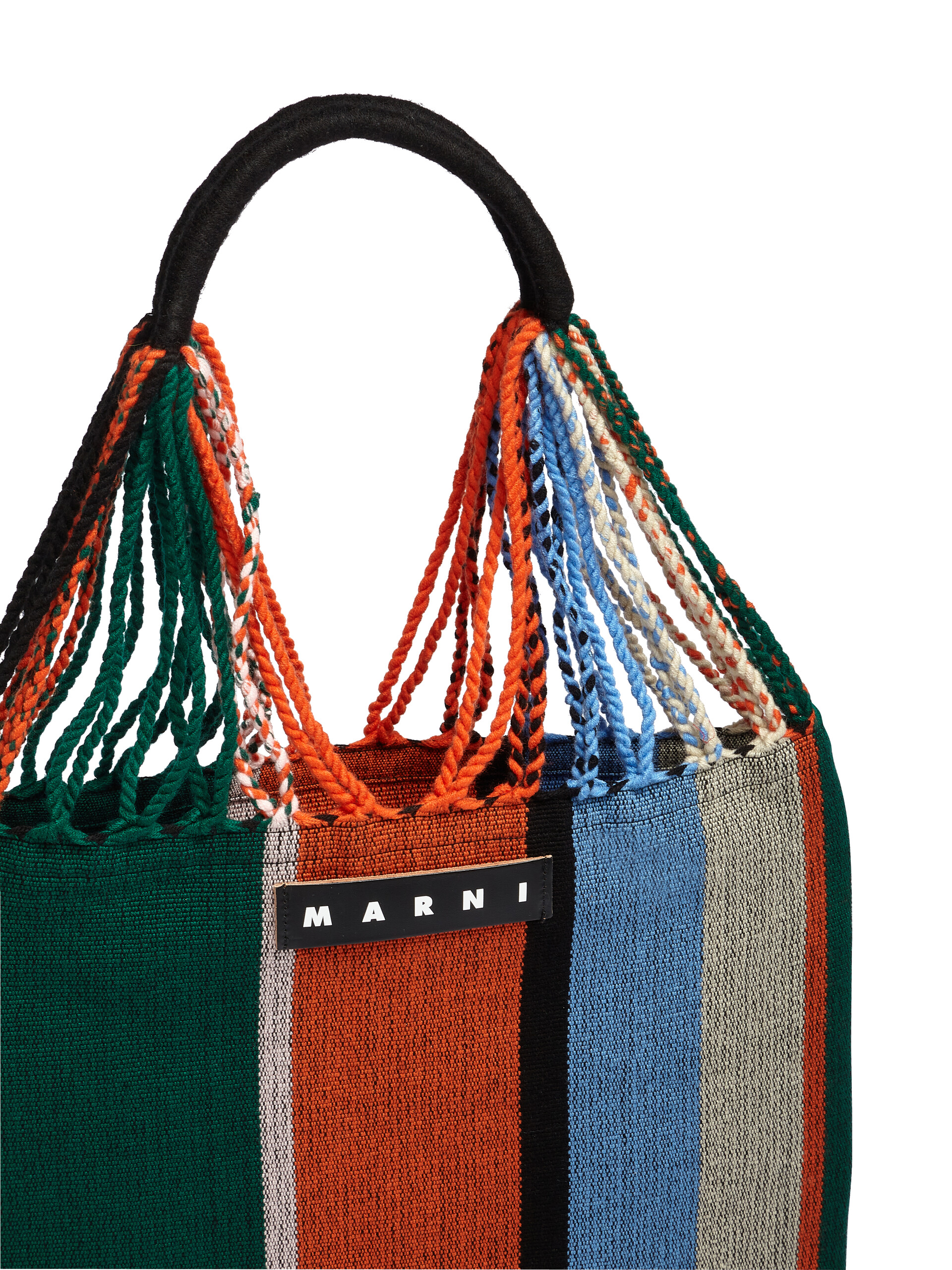 MARNI MARKET ポリエステル ショッピングバッグ ハンモック風ハンドル付き グレー/ターコイズ/レッド - ハンドバッグ - Image 4