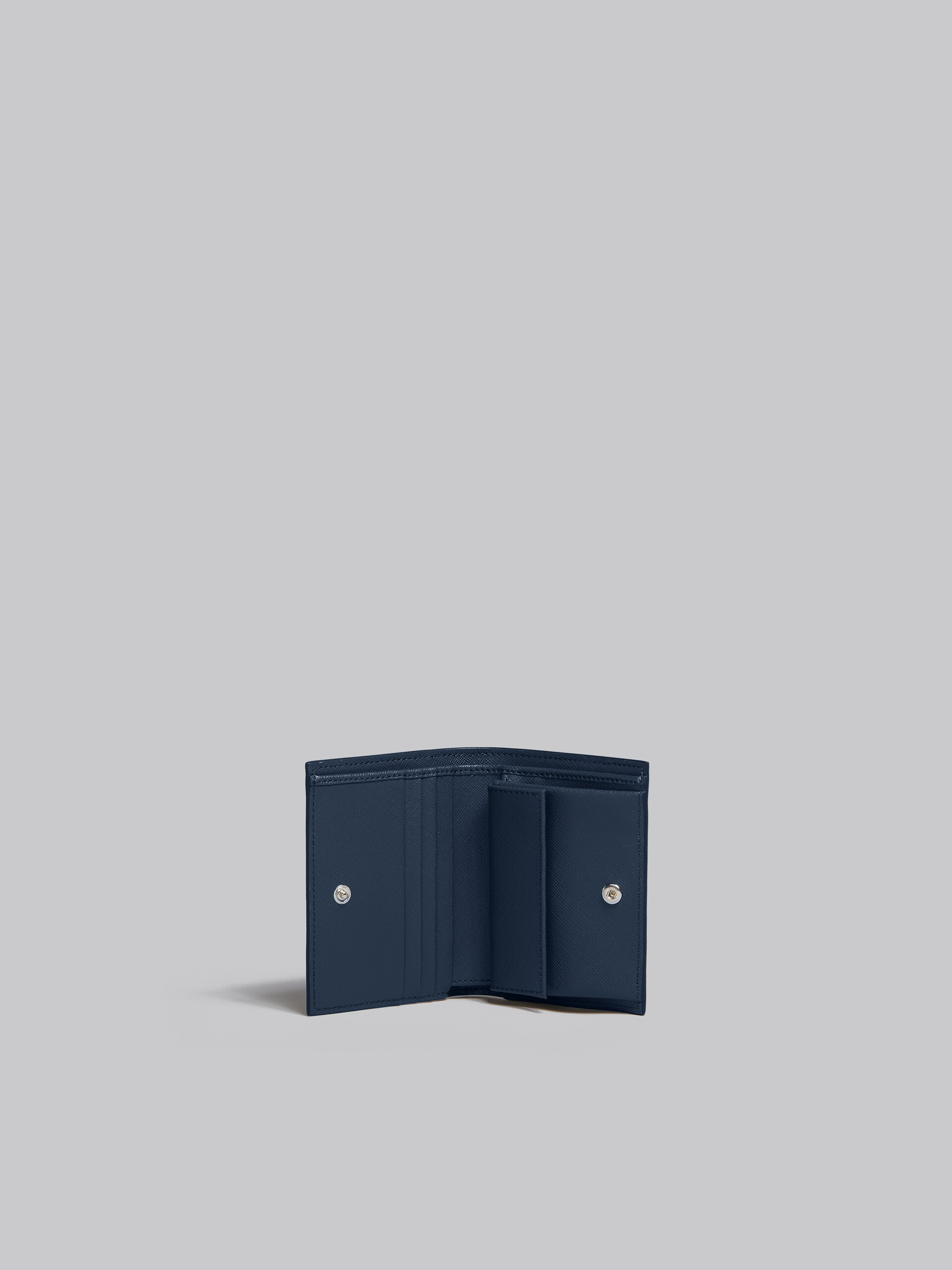 ディープブルー グリーン サフィアーノレザー製 二つ折りウォレット - 財布 - Image 2