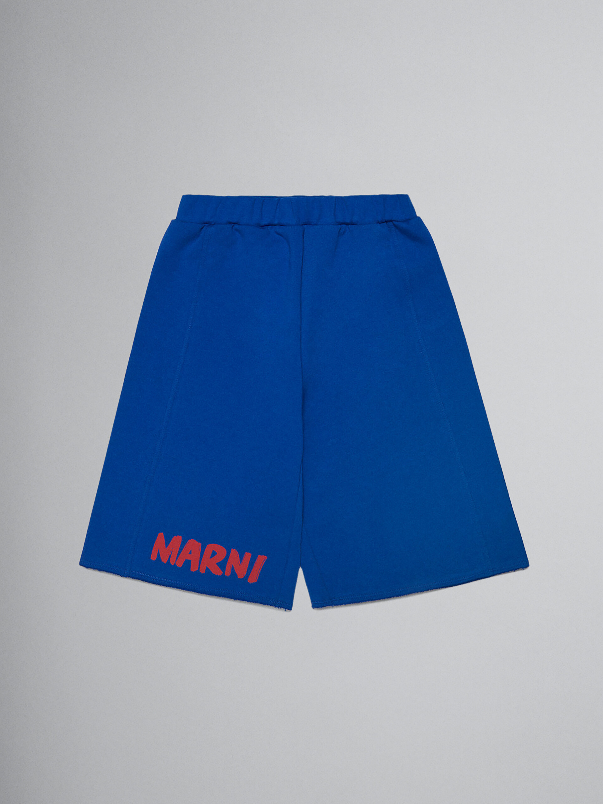 Blue fleece shorts with Brush logo - Pants - Image 1