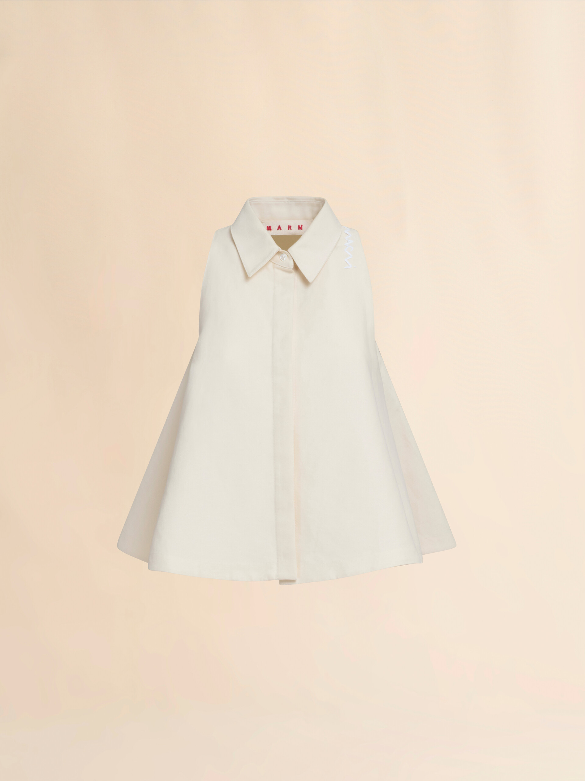 Ivory cotton flared shirt with Marni Symbol - Shirts - Image 1