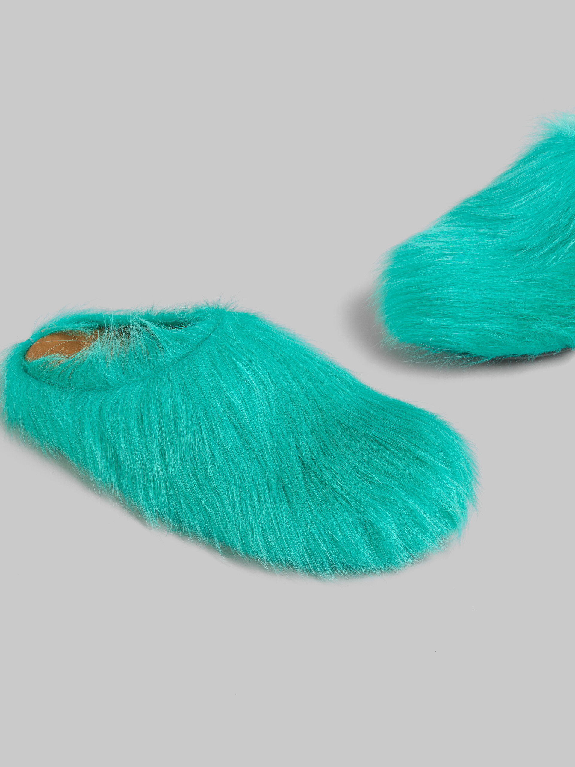 Green long-hair calfskin Fussbett sabot - Clogs - Image 5