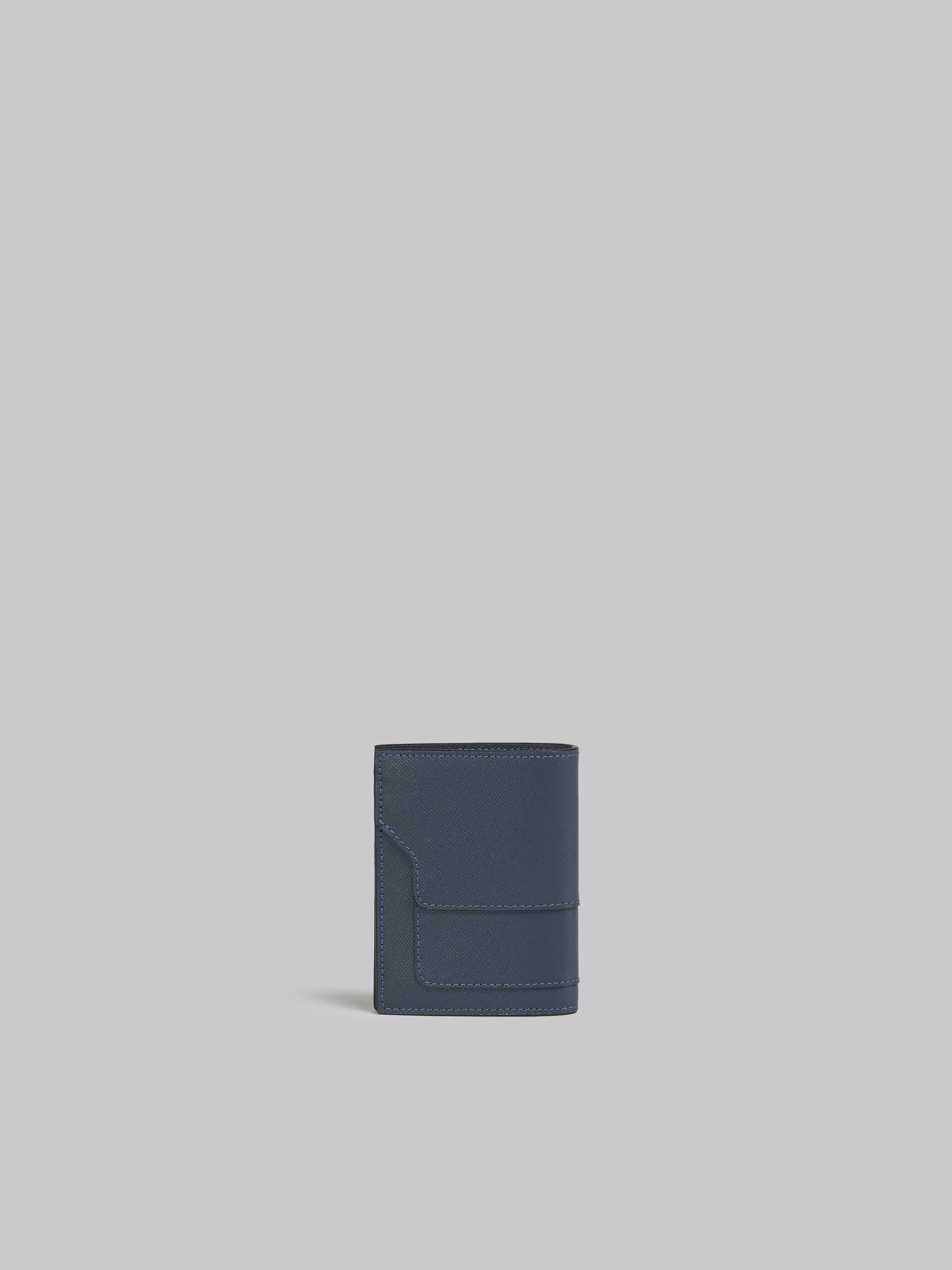 Portafoglio bi-fold in saffiano blu - Portafogli - Image 3