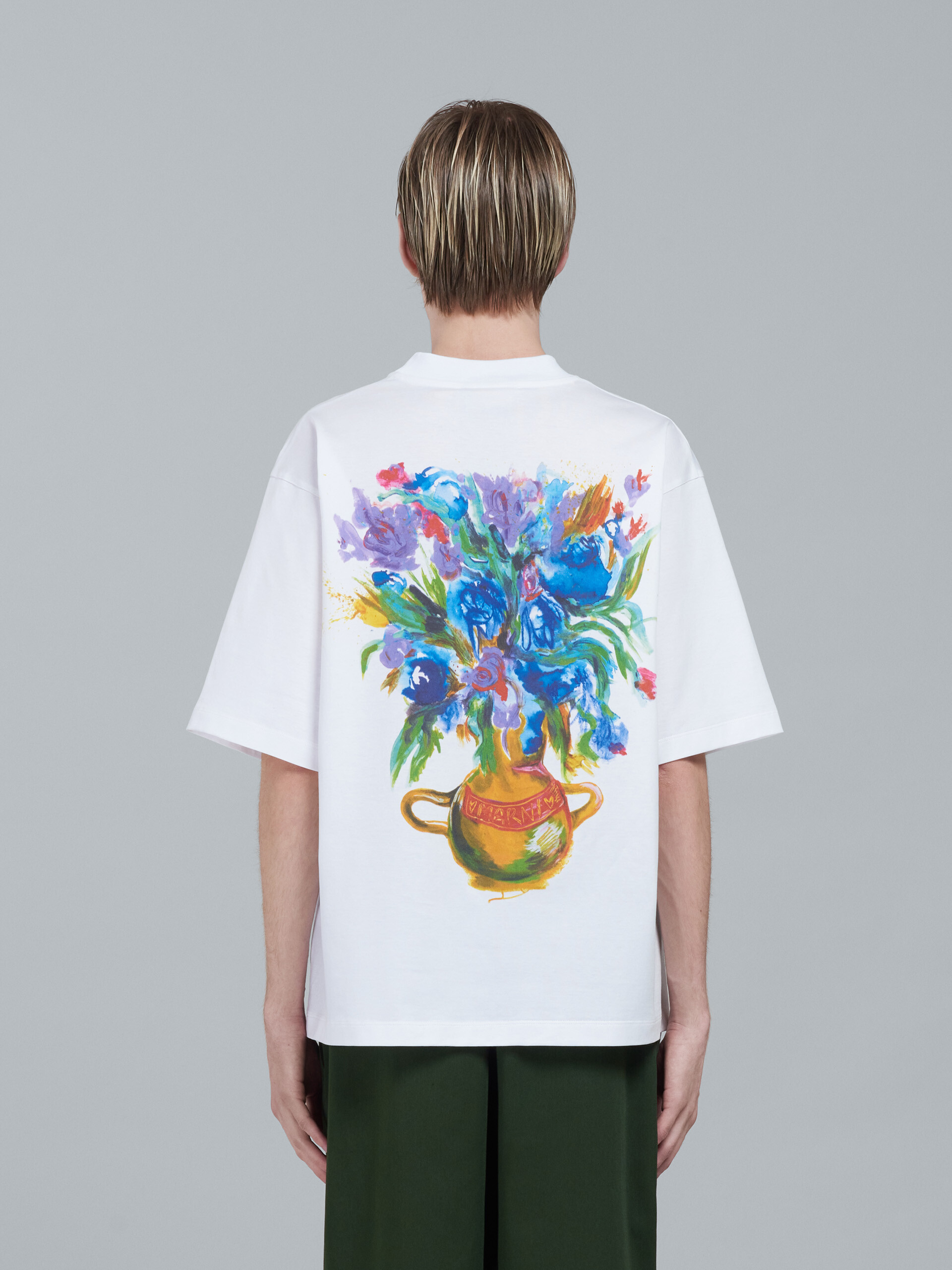 ホワイトStill Natureプリント コットンジャージーTシャツ - Tシャツ - Image 3