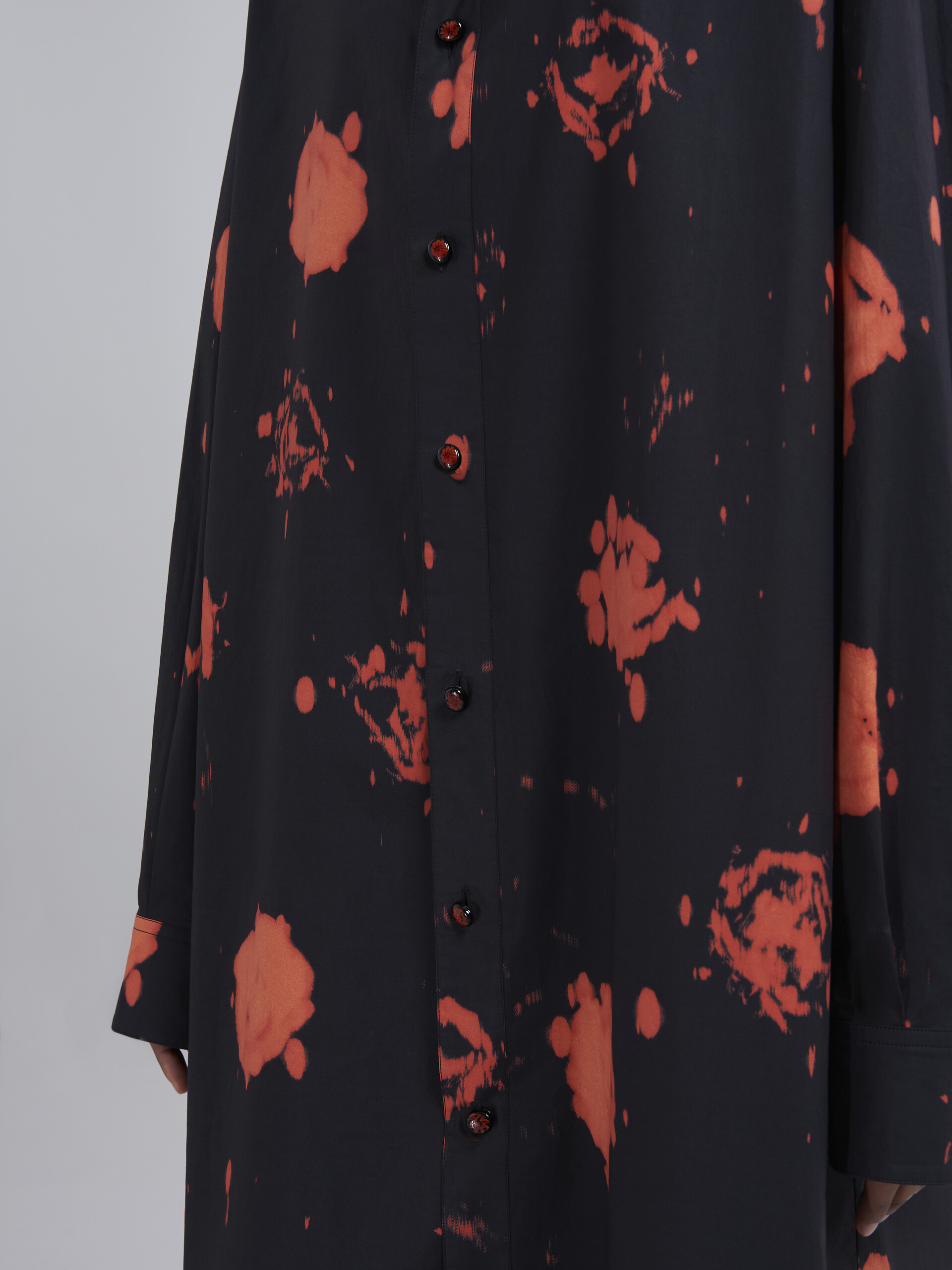 Vestido de popelina de algodón con estampado Faded Roses - Vestidos - Image 5